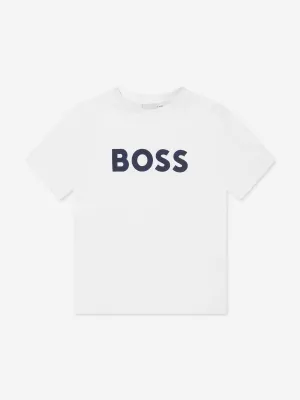 BOSS Boys Logo T-Shirt in Weiß