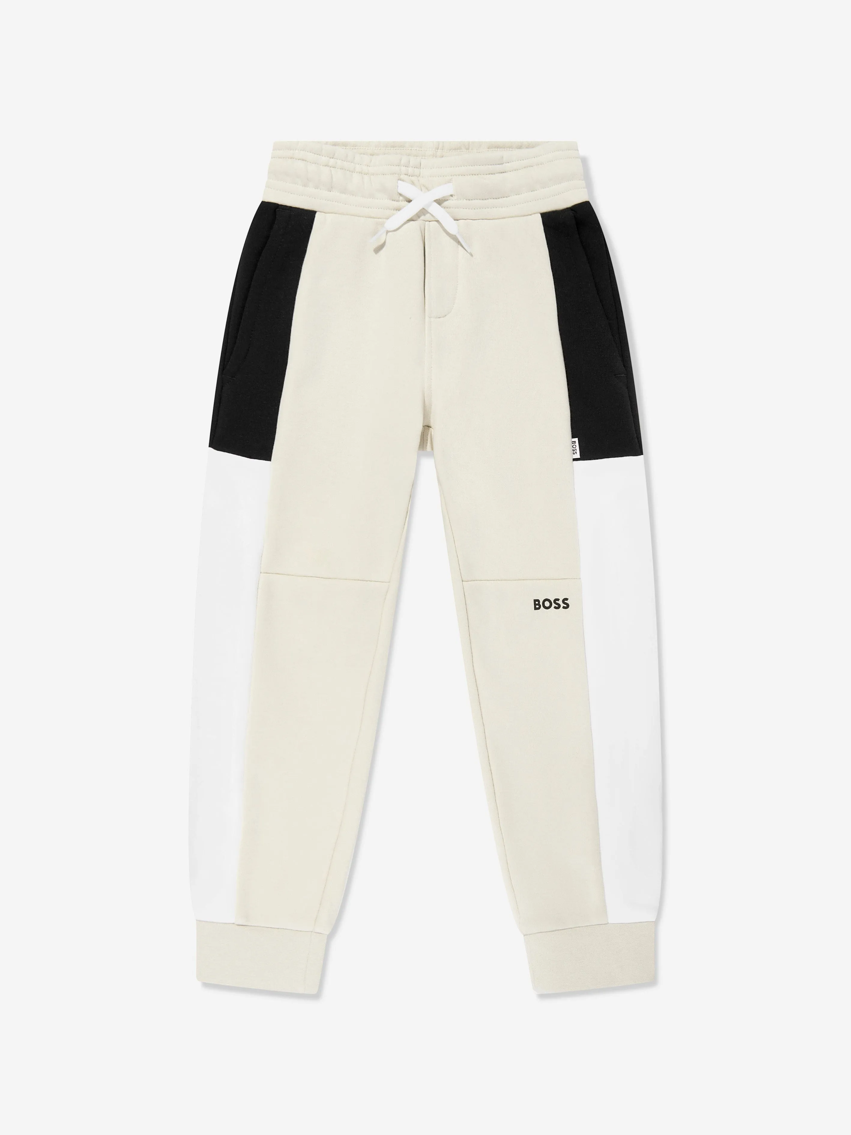 BOSS Boys Logo Trainingsanzug in Beige