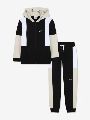 BOSS Boys Logo Trainingsanzug in Schwarz