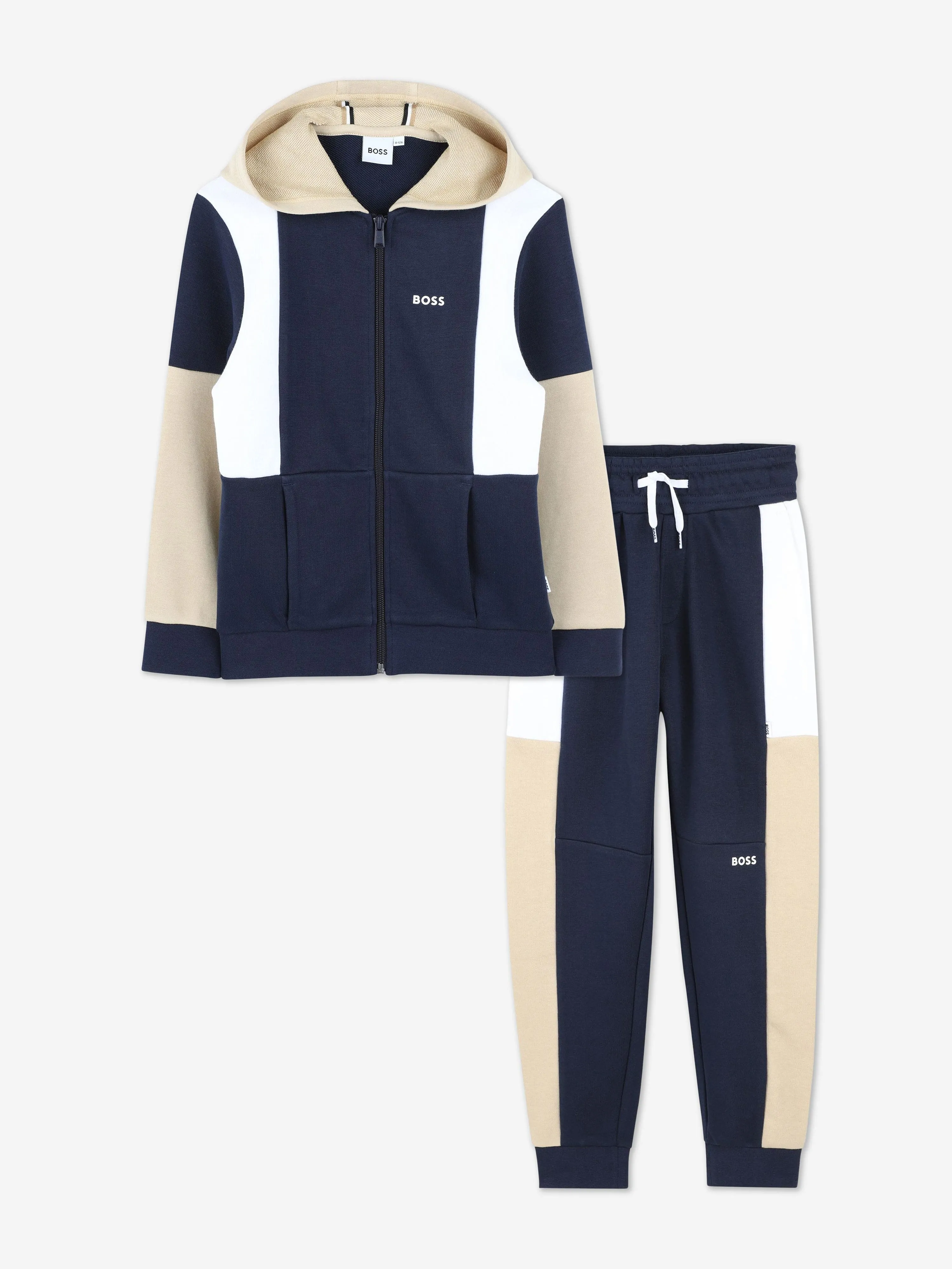 BOSS Boys Logo Trainingsanzug in Marineblau