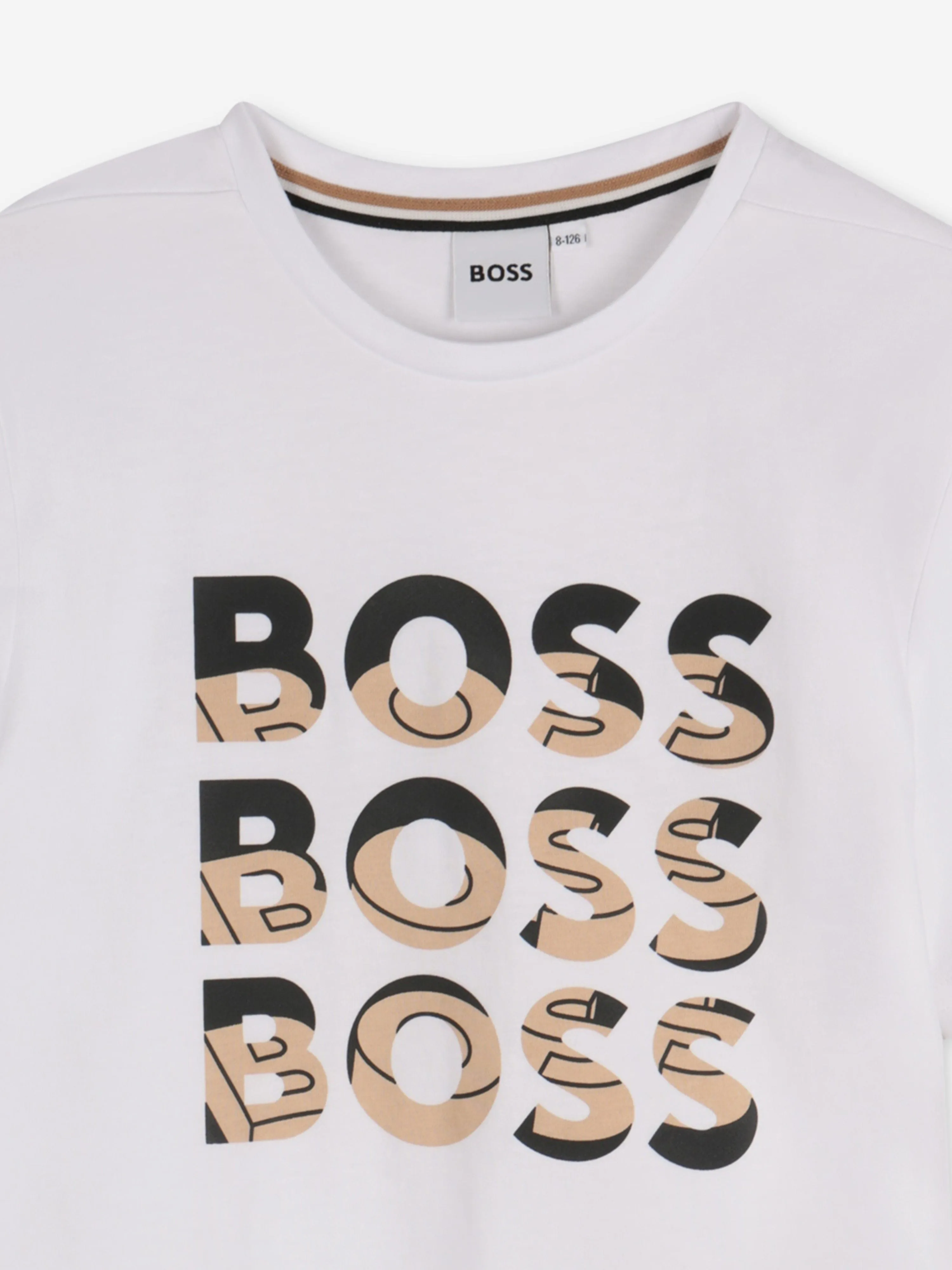 BOSS Boys Multi-Logo T-Shirt in Weiß