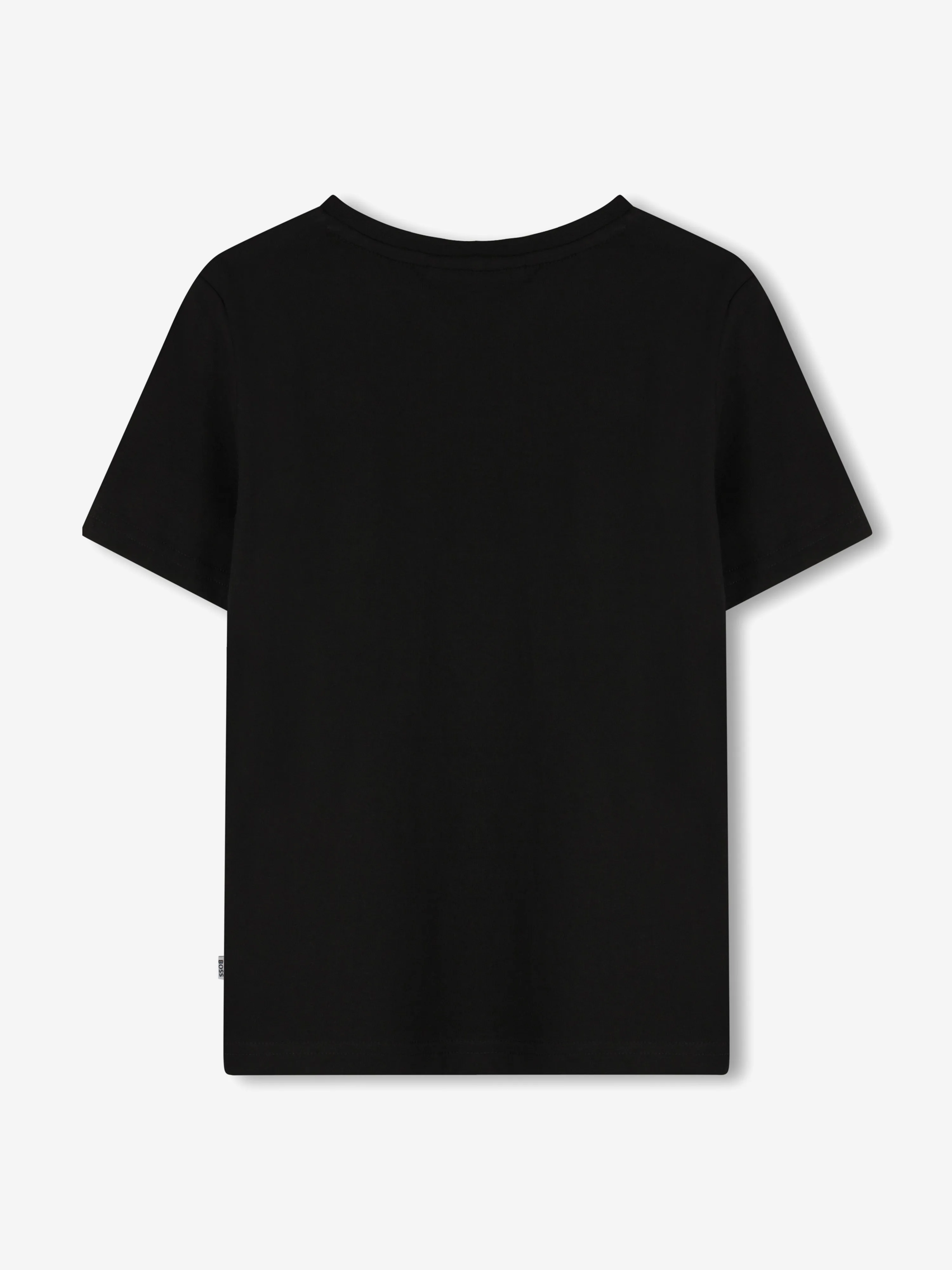 BOSS Boys T-Shirt mit Streifenprint-Logo in Schwarz