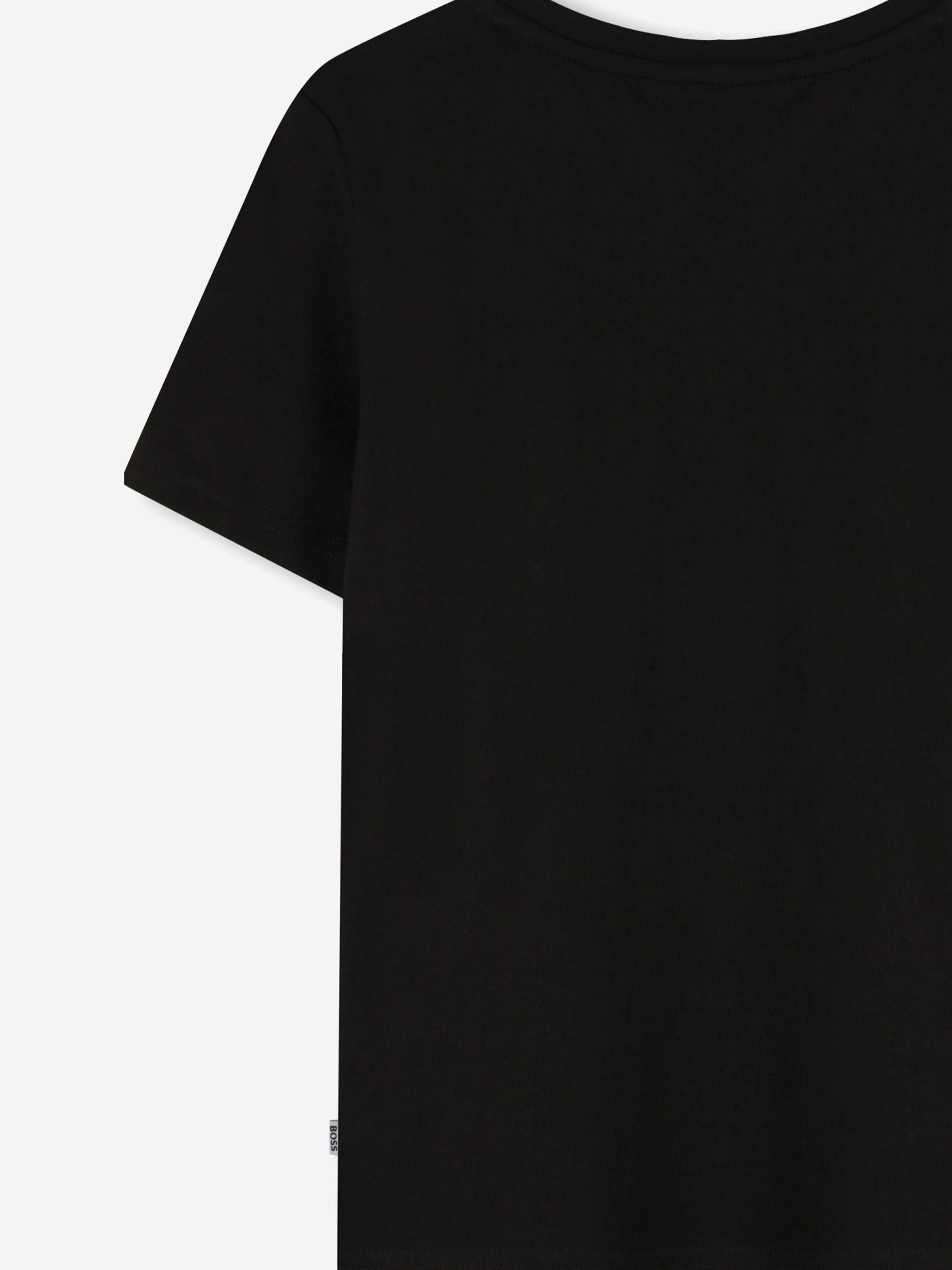 BOSS Boys T-Shirt mit Streifenprint-Logo in Schwarz