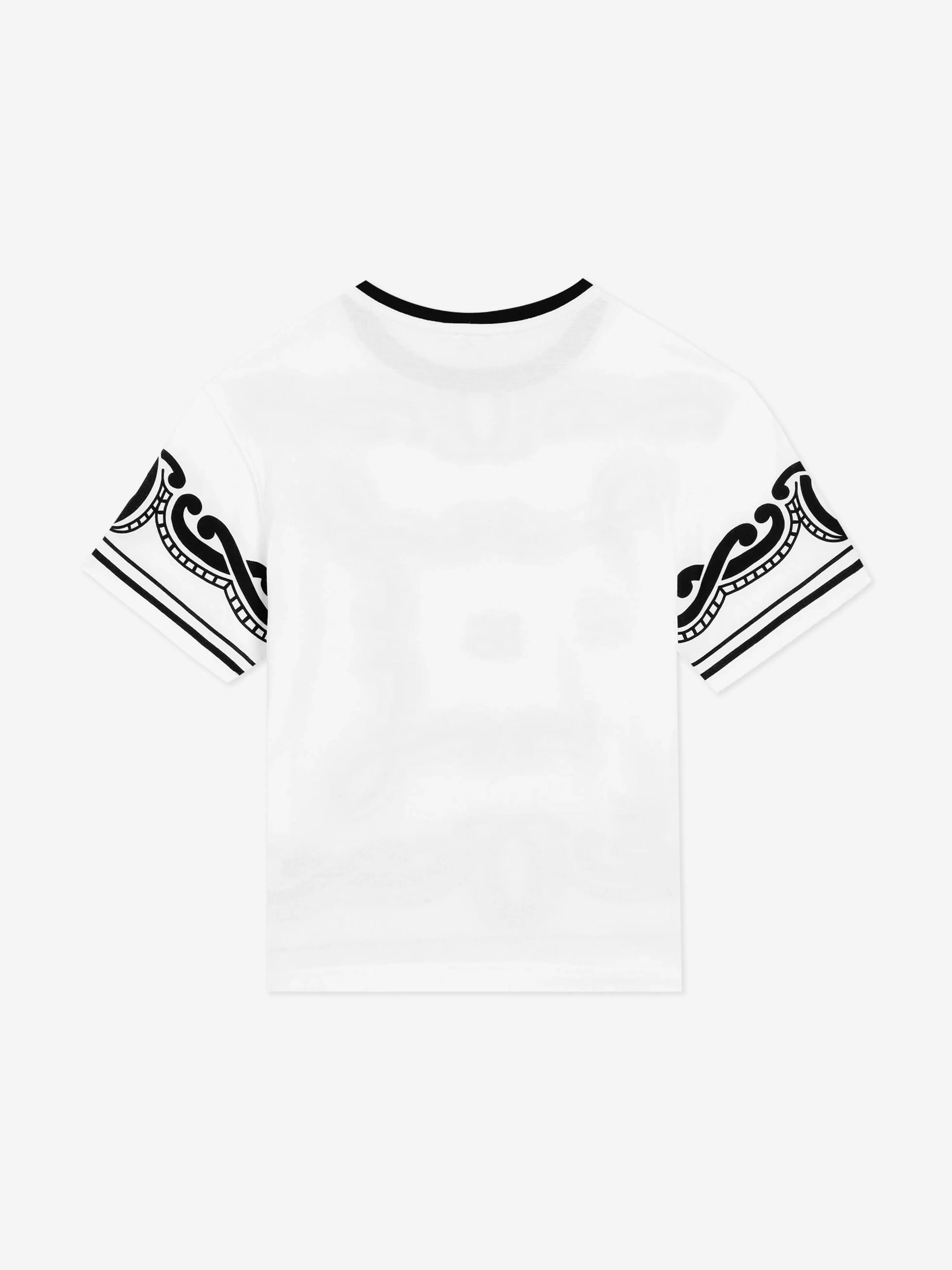 Jungen Bandana Druck Logo T-Shirt in Weiß