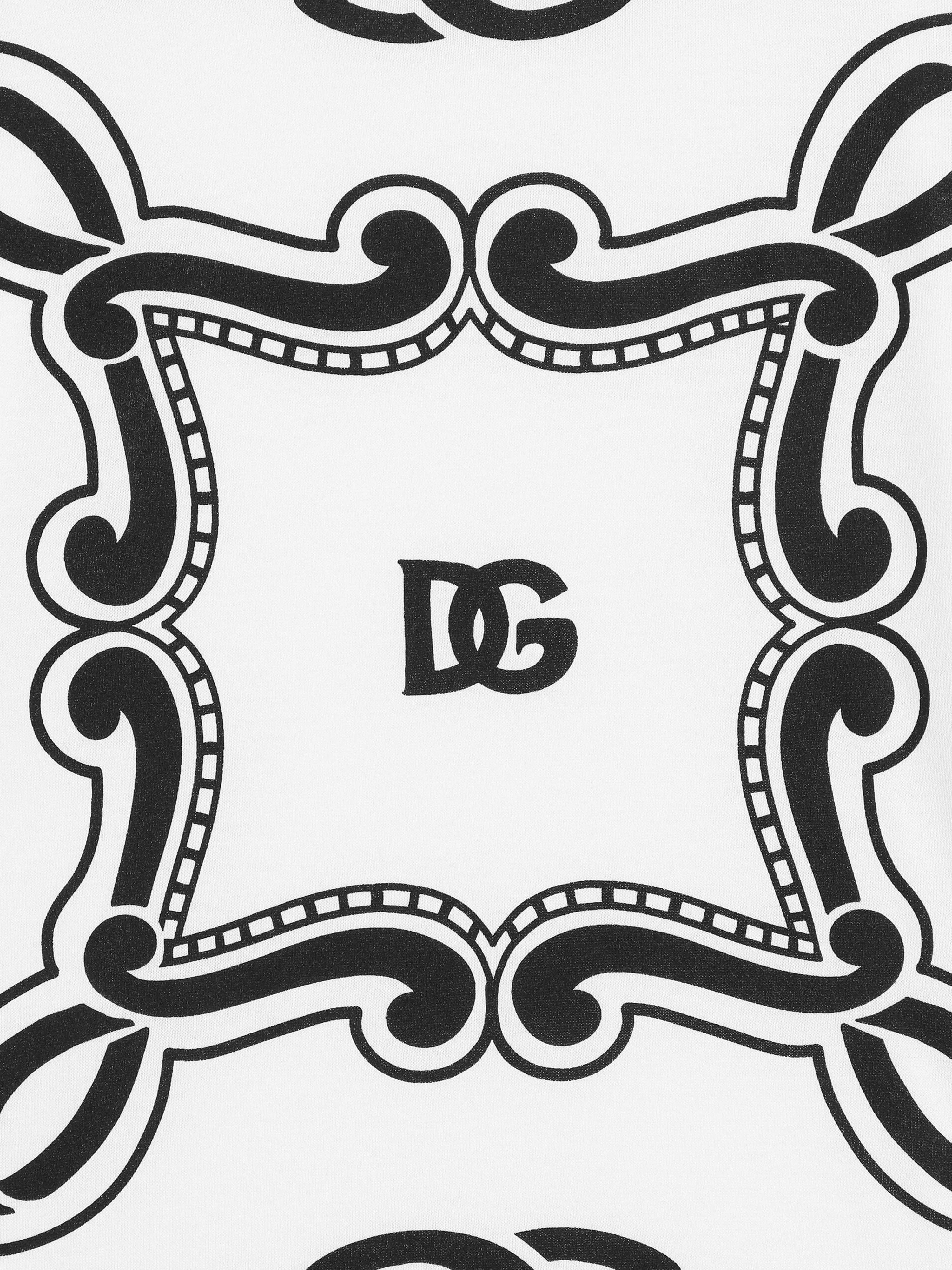 Jungen Bandana Druck Logo T-Shirt in Weiß