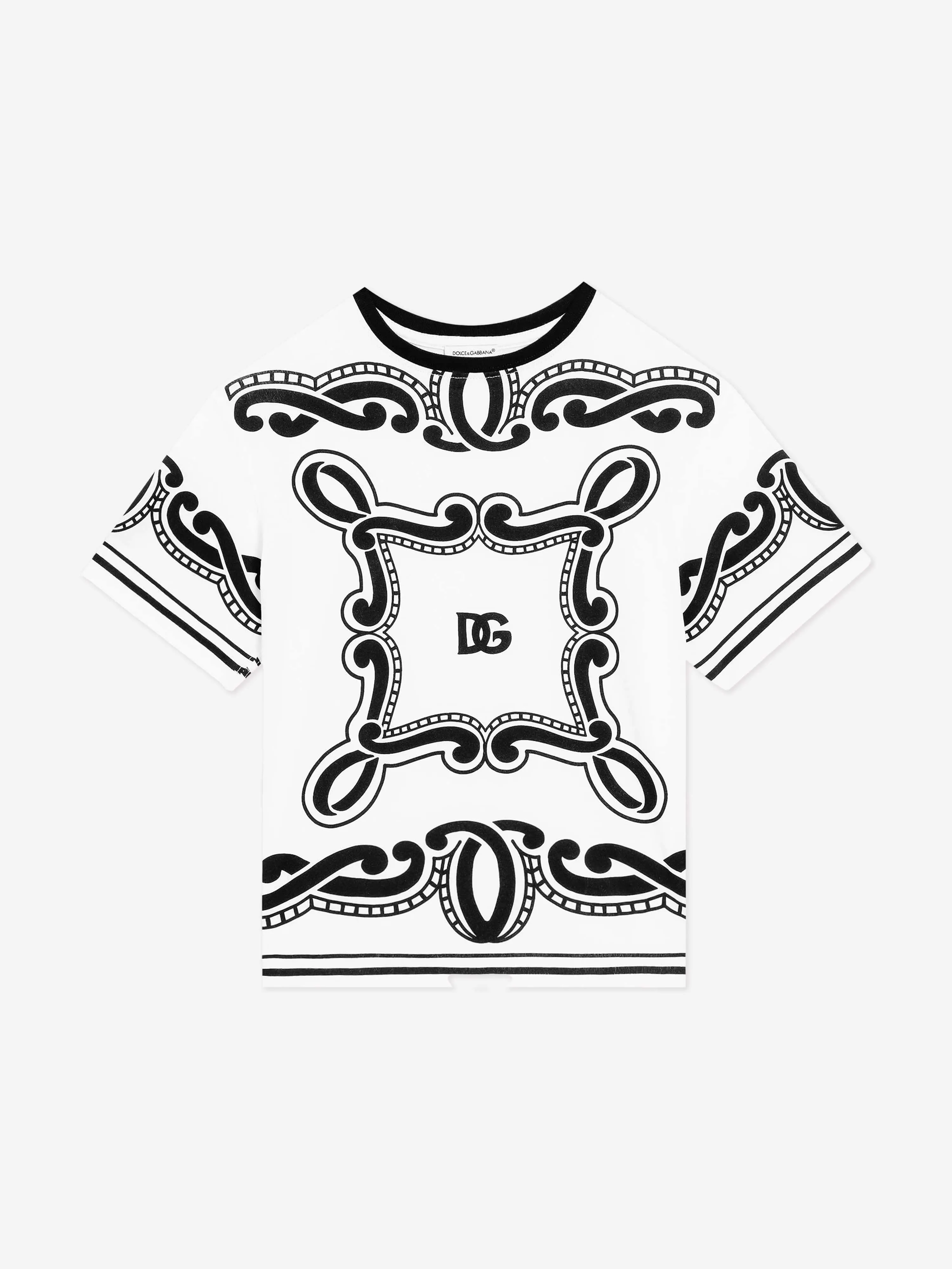 Jungen Bandana Druck Logo T-Shirt in Weiß