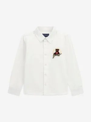 Jungen Bären Oxford-Hemd in Weiß