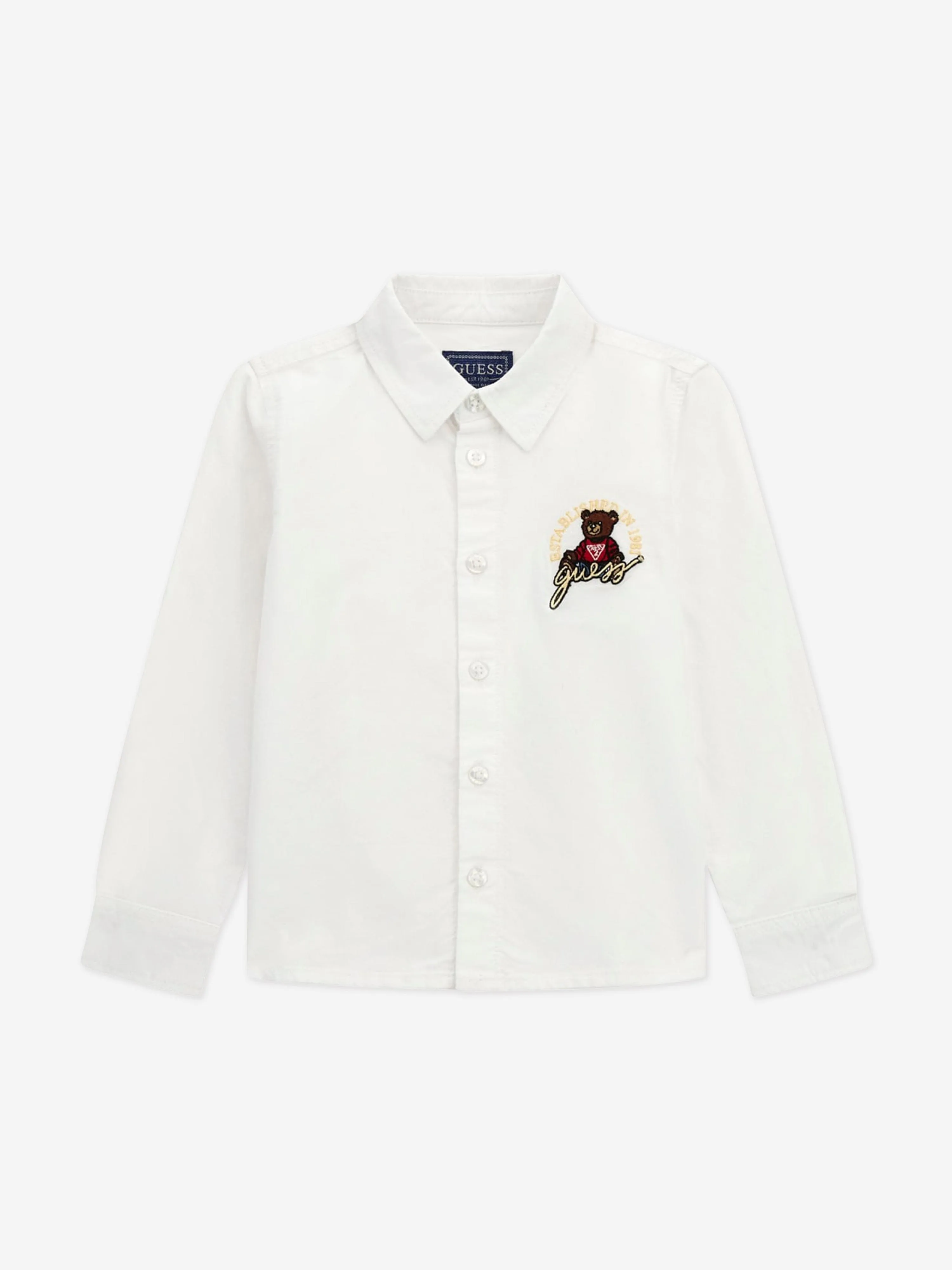 Jungen Bären Oxford-Hemd in Weiß