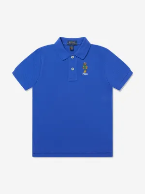 Jungen Bär Polo-Shirt in Blau