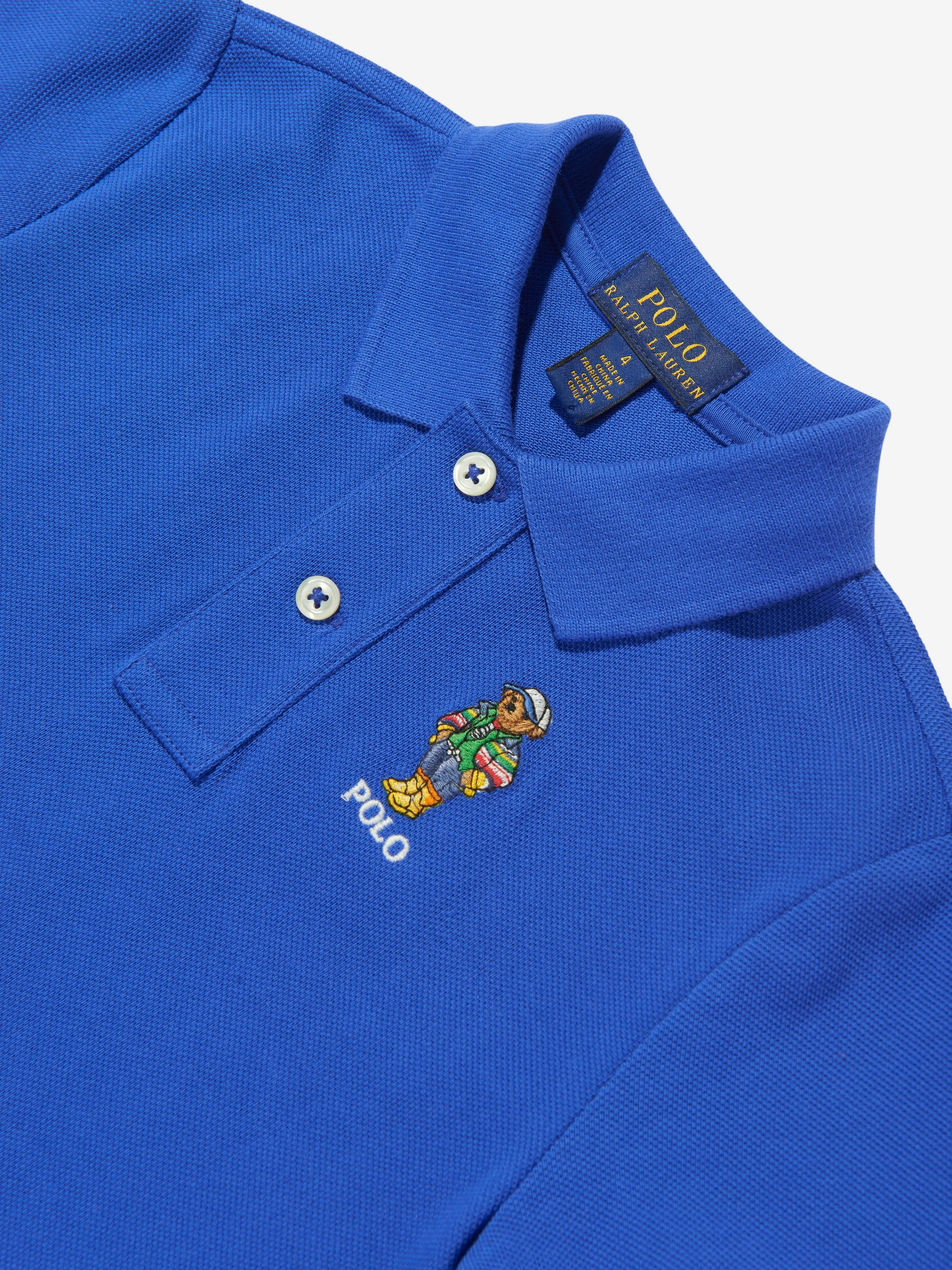 Jungen Bär Polo-Shirt in Blau