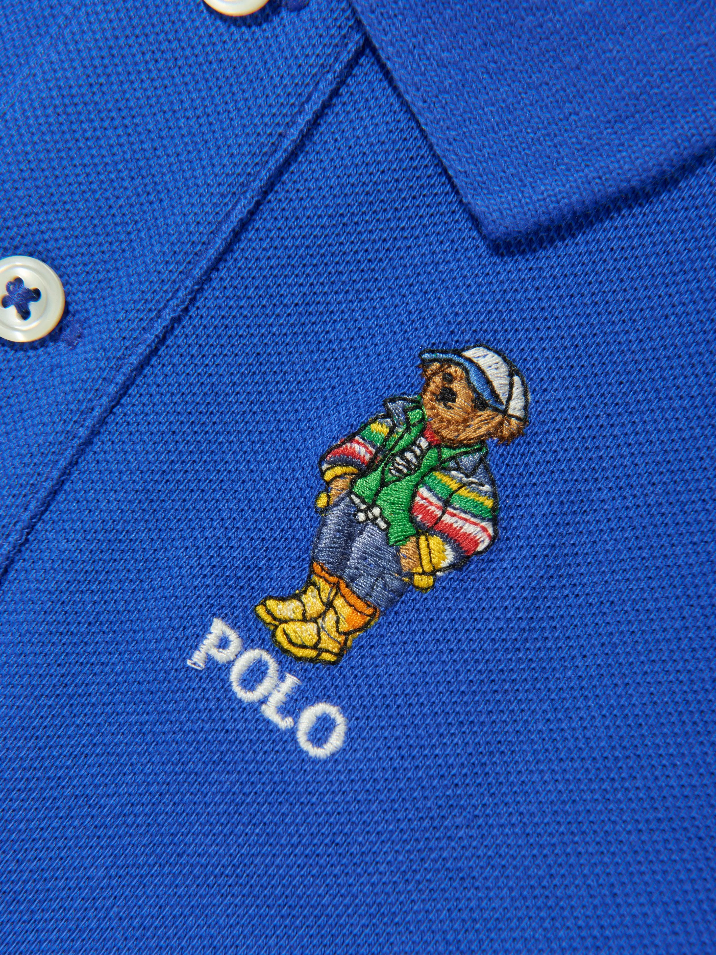 Jungen Bär Polo-Shirt in Blau