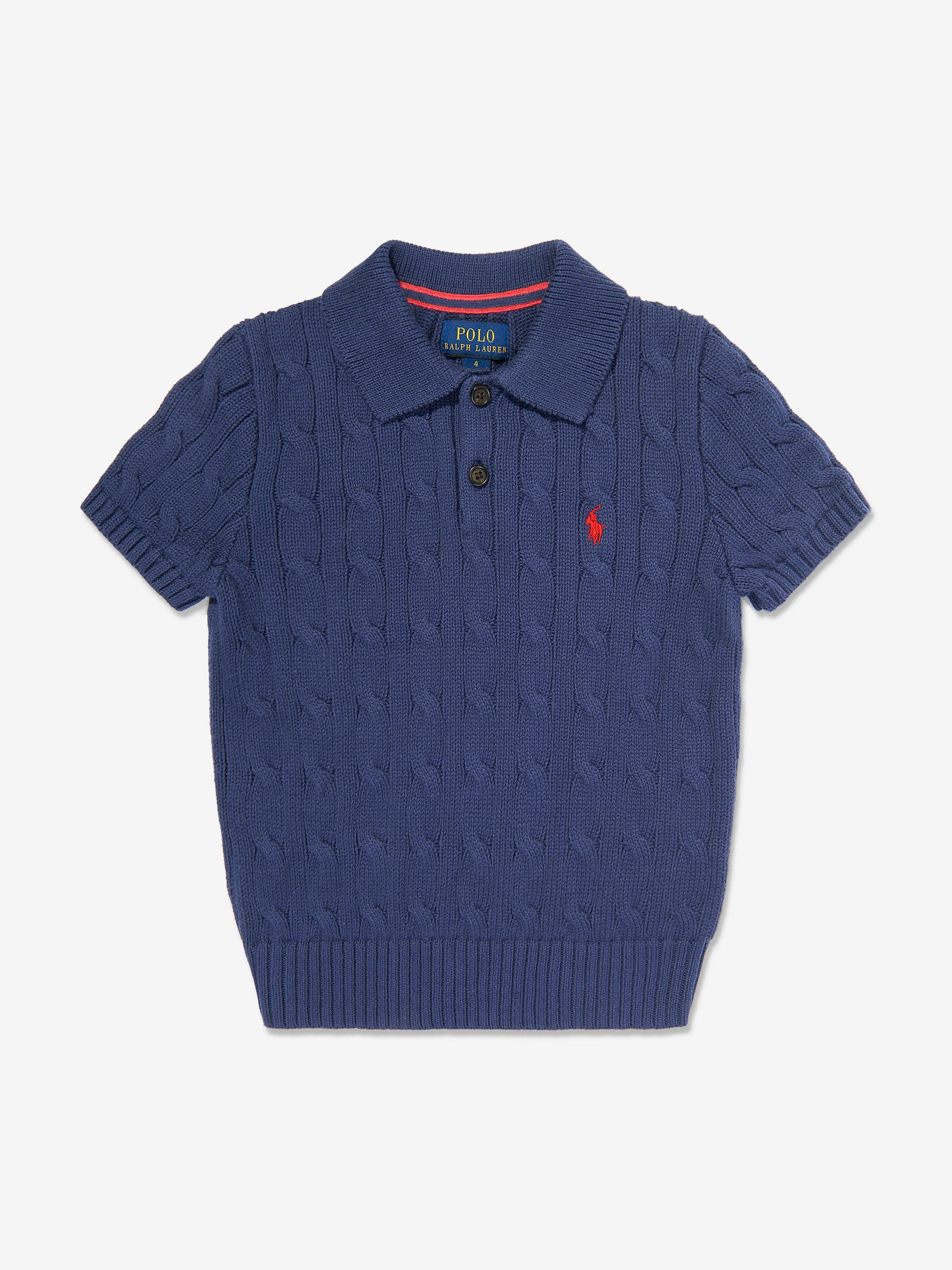 Jungen Rippstrickpullover in Marineblau