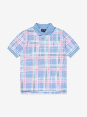 Gepunktetes Polohemd für Jungen in Blau