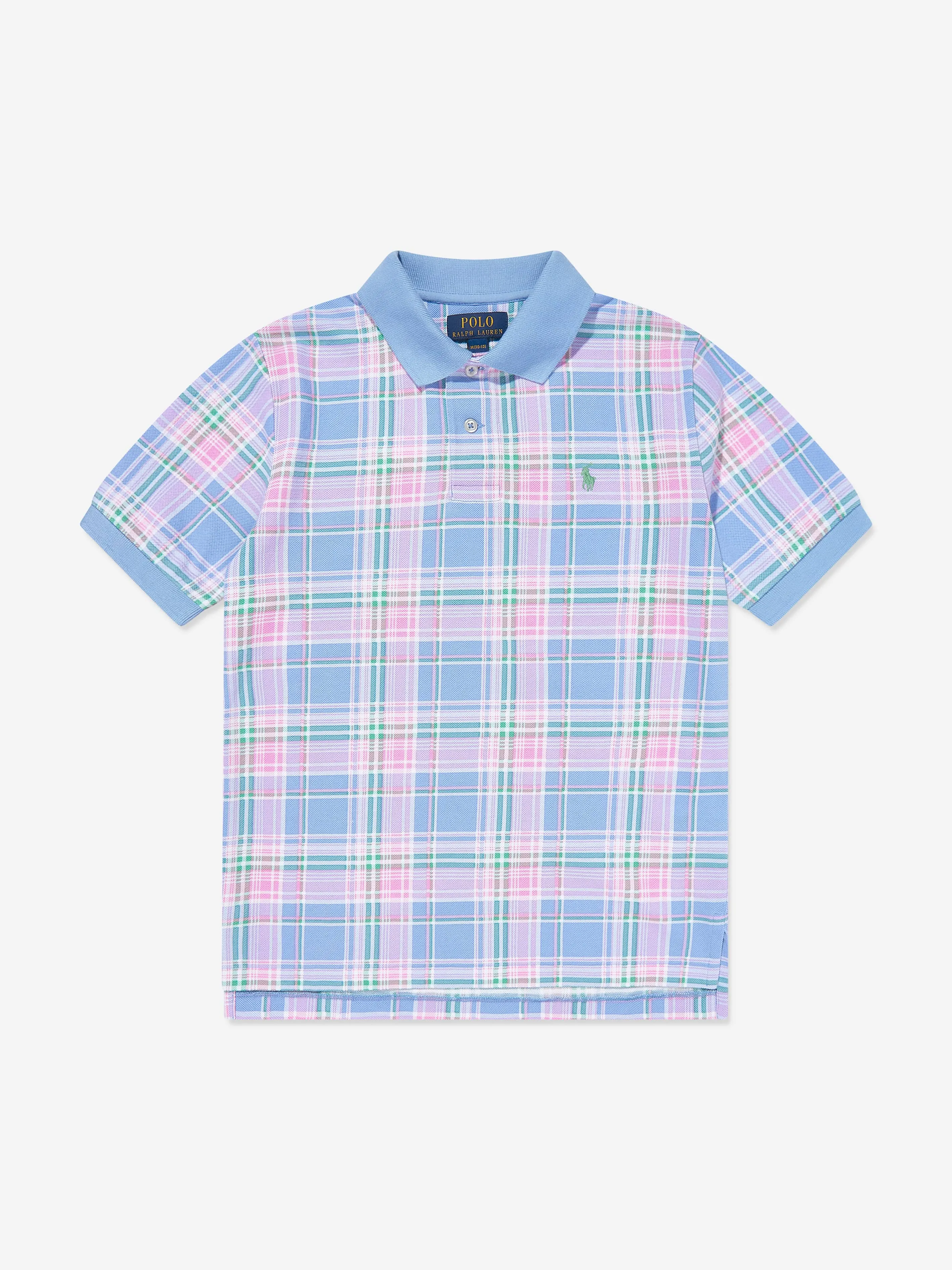 Gepunktetes Polohemd für Jungen in Blau