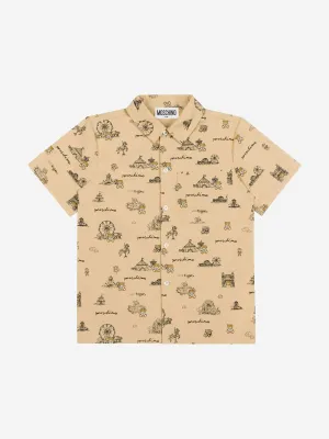Jungen Zirkus Druck Hemd in Beige