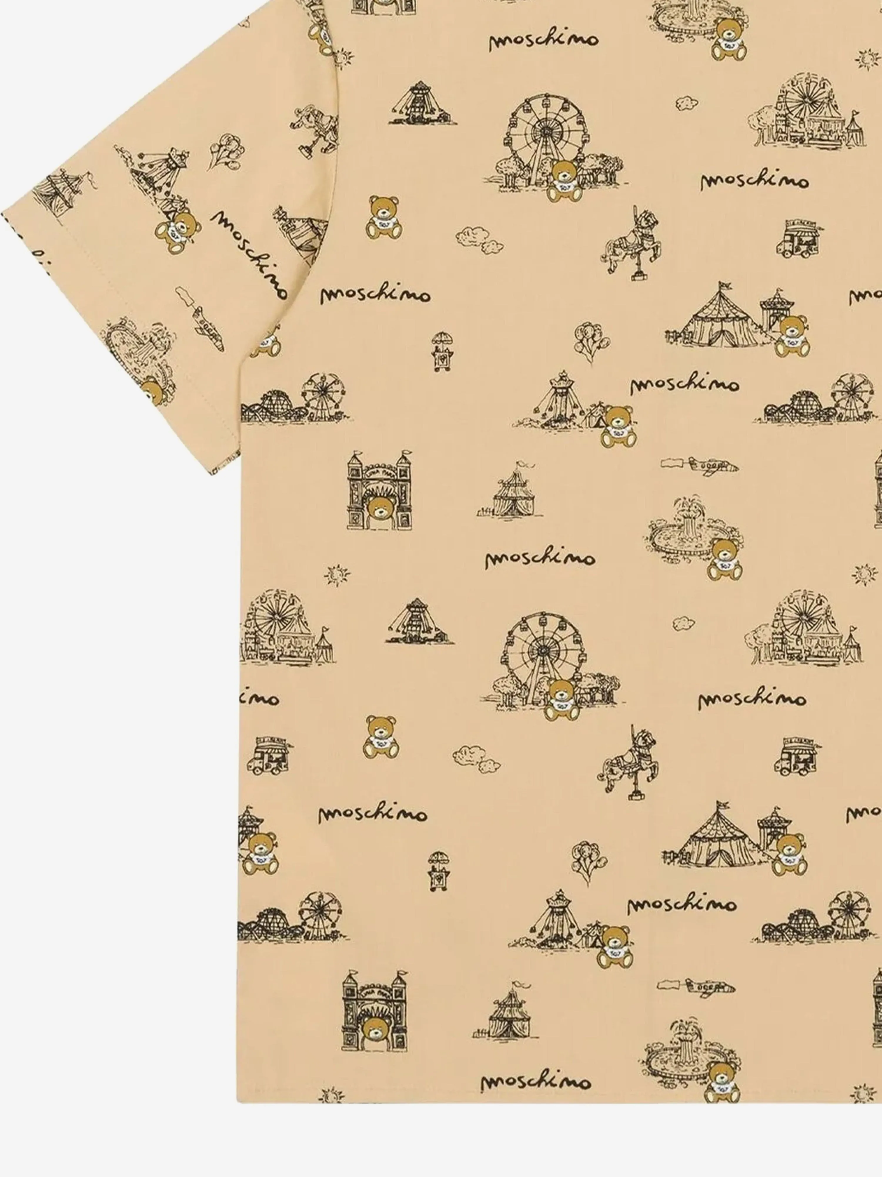 Jungen Zirkus Druck Hemd in Beige
