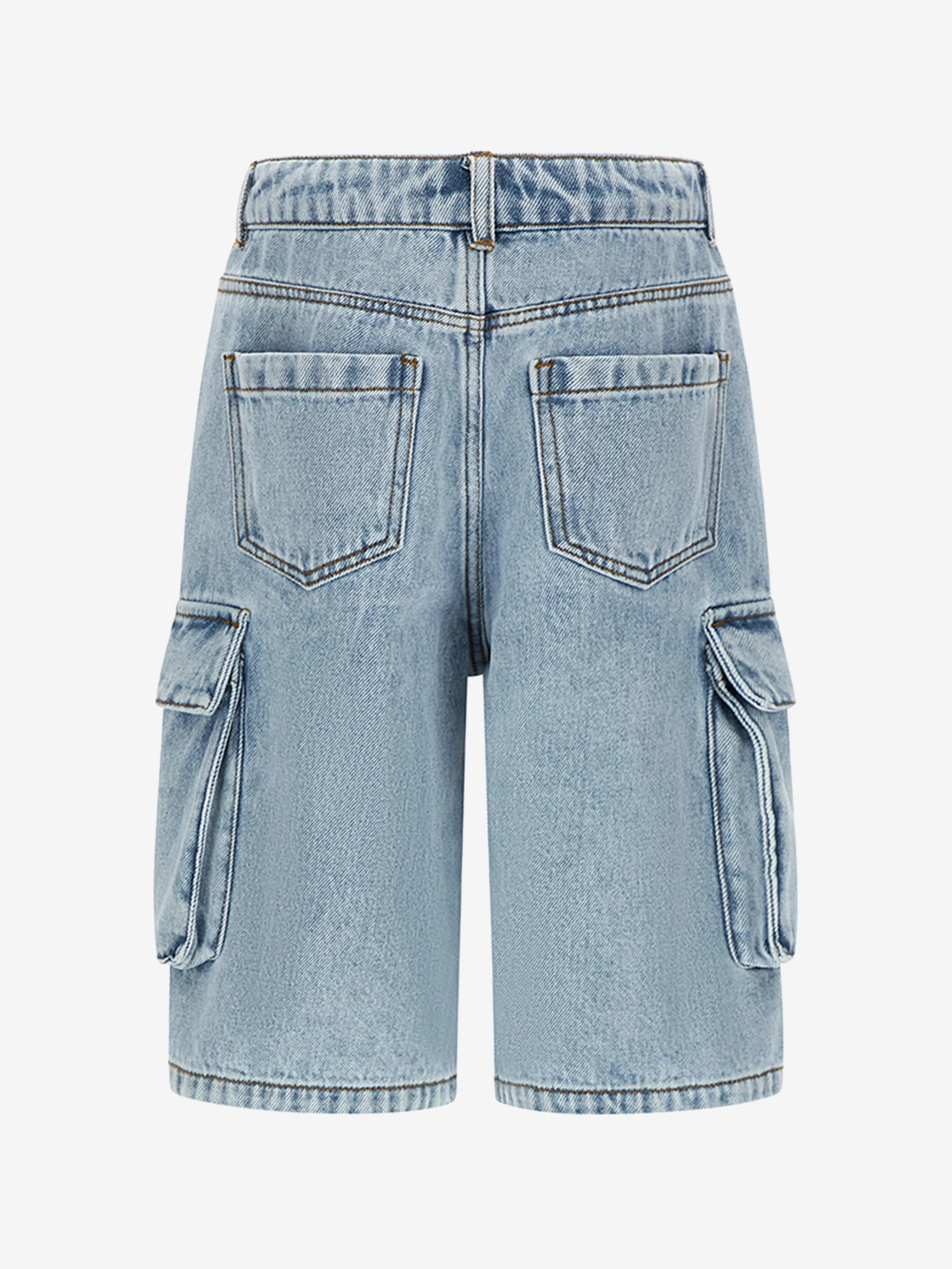 Blaue Denim Teddy Cargo Shorts für Jungen