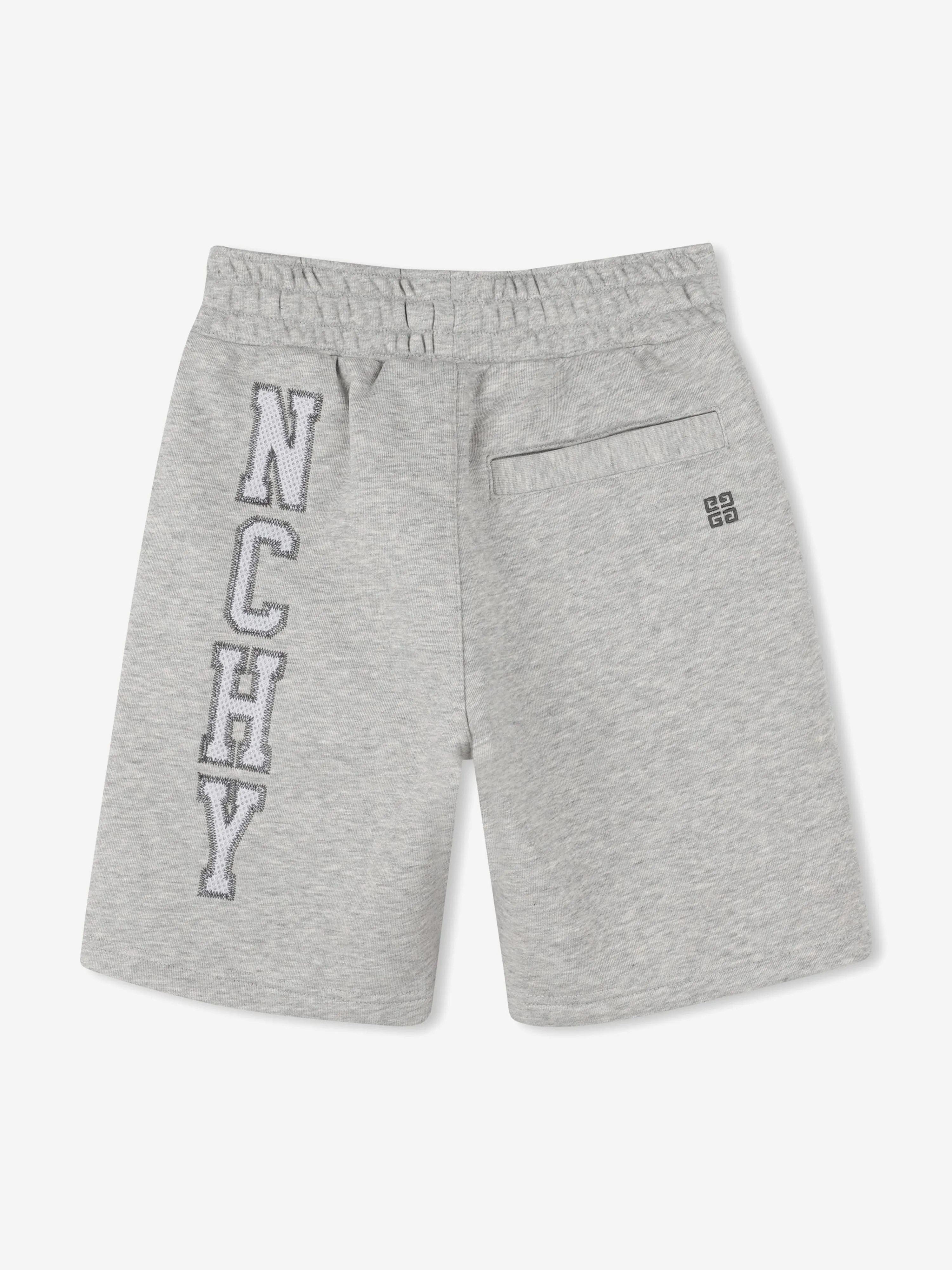 Graue Shorts für Jungen mit Stickerei und Applikationen