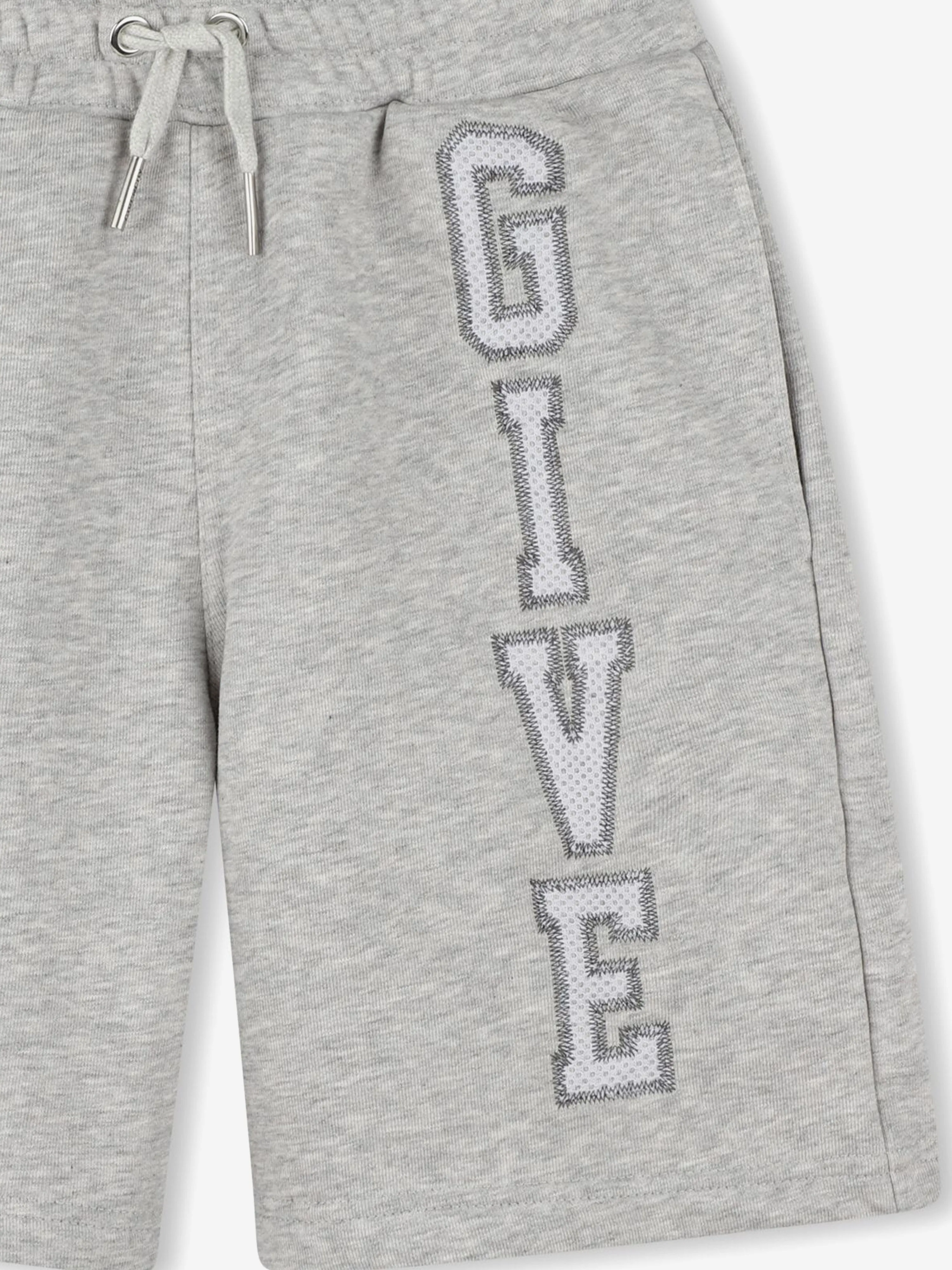 Graue Shorts für Jungen mit Stickerei und Applikationen