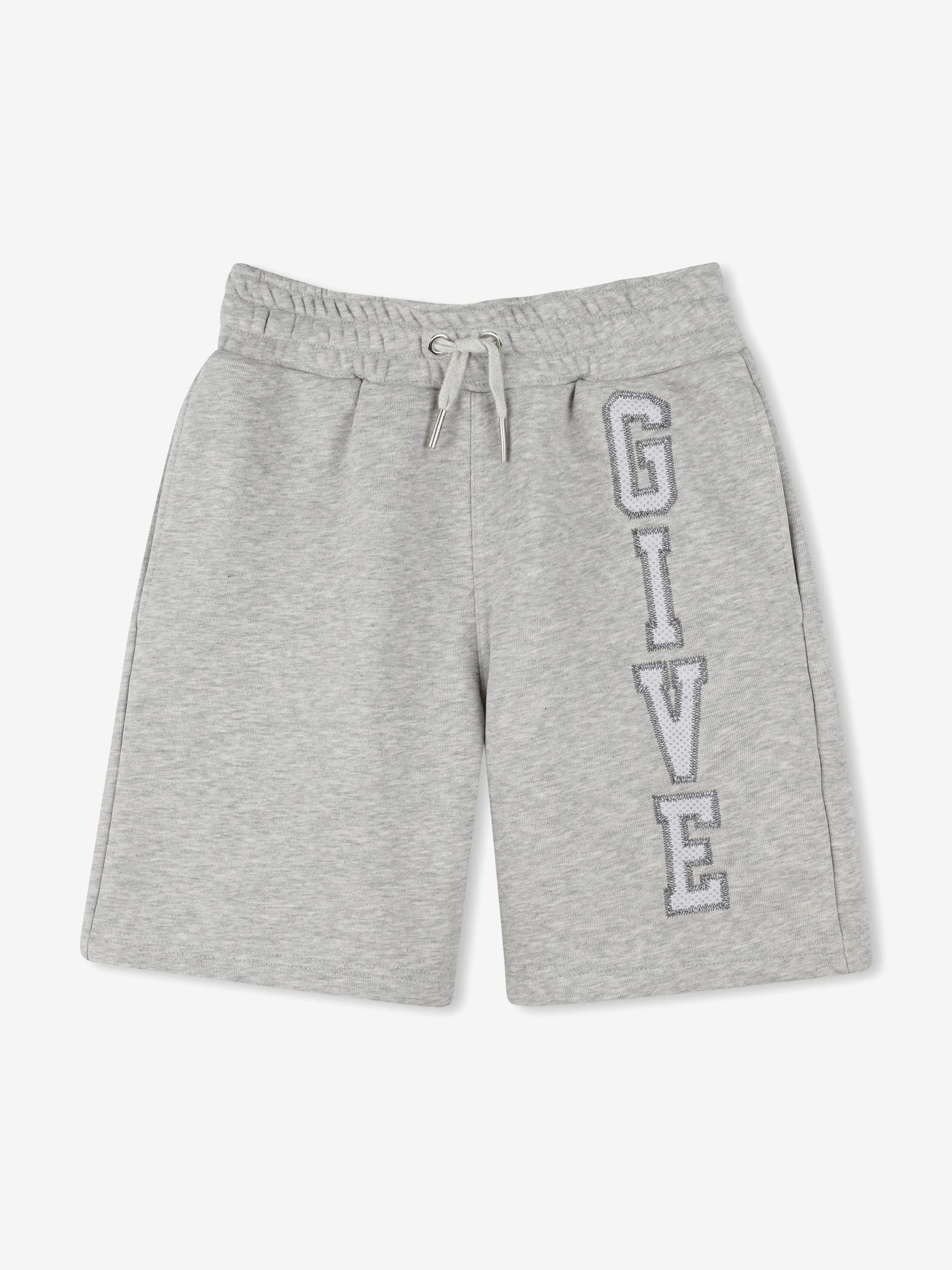 Graue Shorts für Jungen mit Stickerei und Applikationen