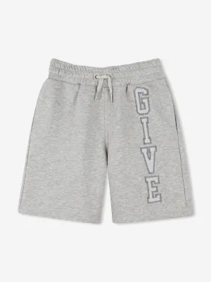 Graue Shorts für Jungen mit Stickerei und Applikationen