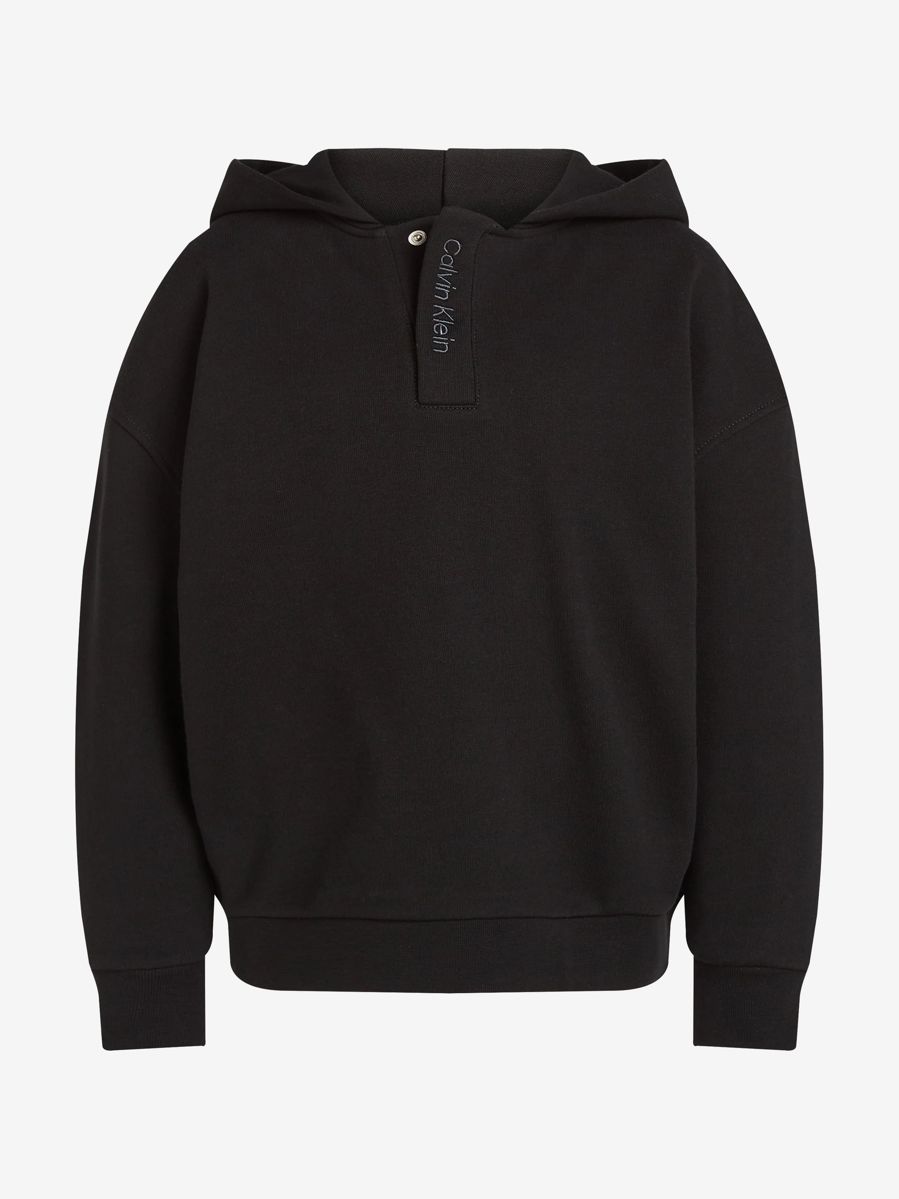 Jungen besticktes Logo Hoodie in Schwarz