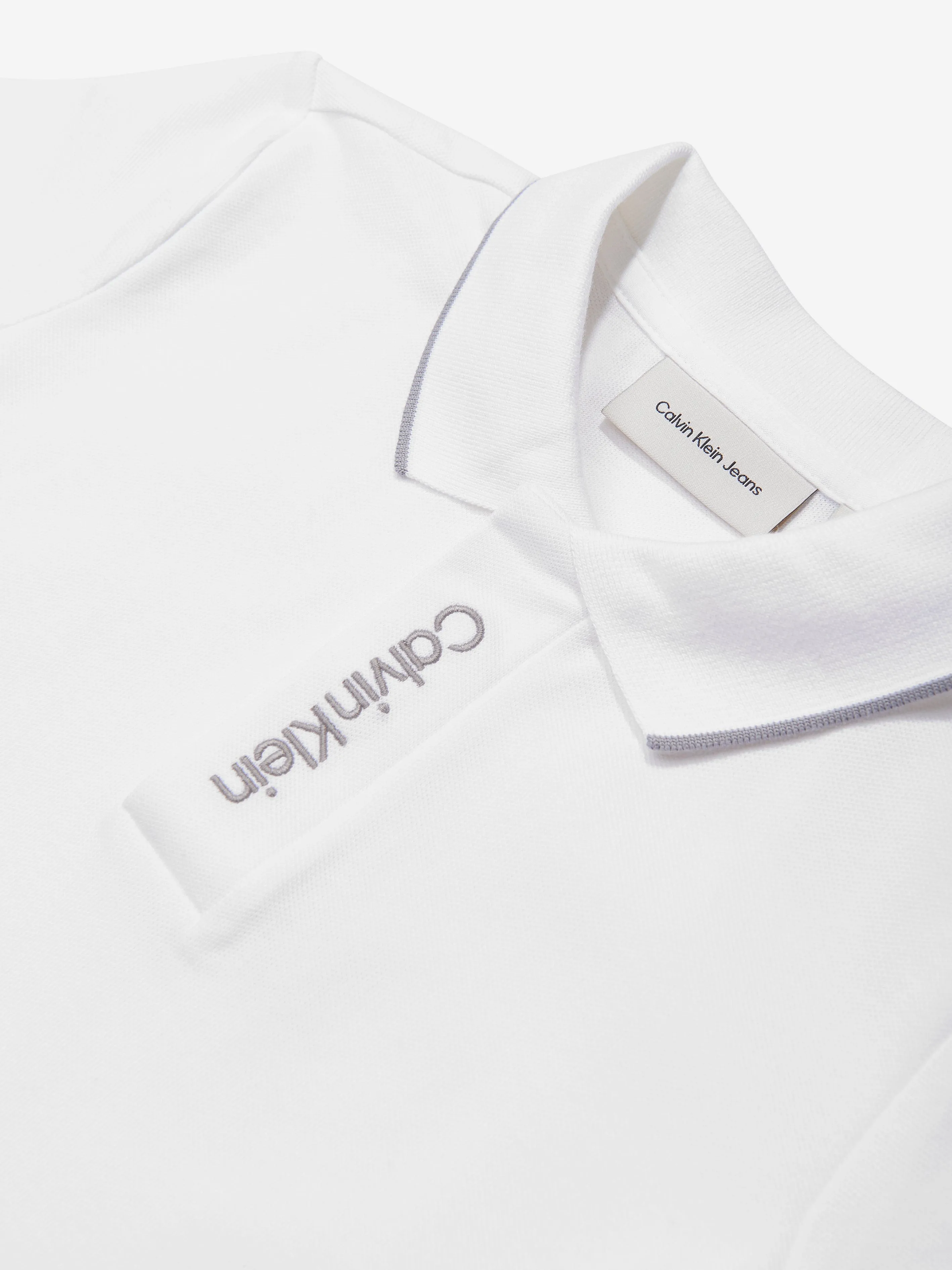Jungen Polohemd mit besticktem Logo in Weiß