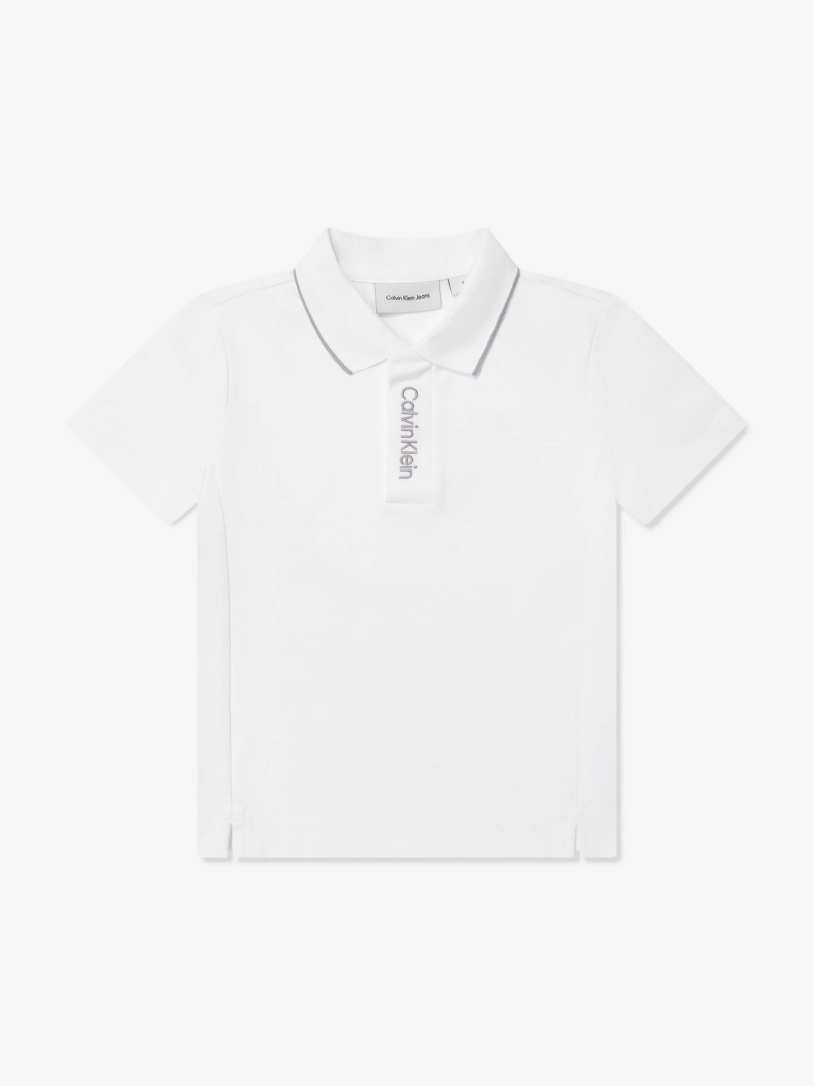 Jungen Polohemd mit besticktem Logo in Weiß
