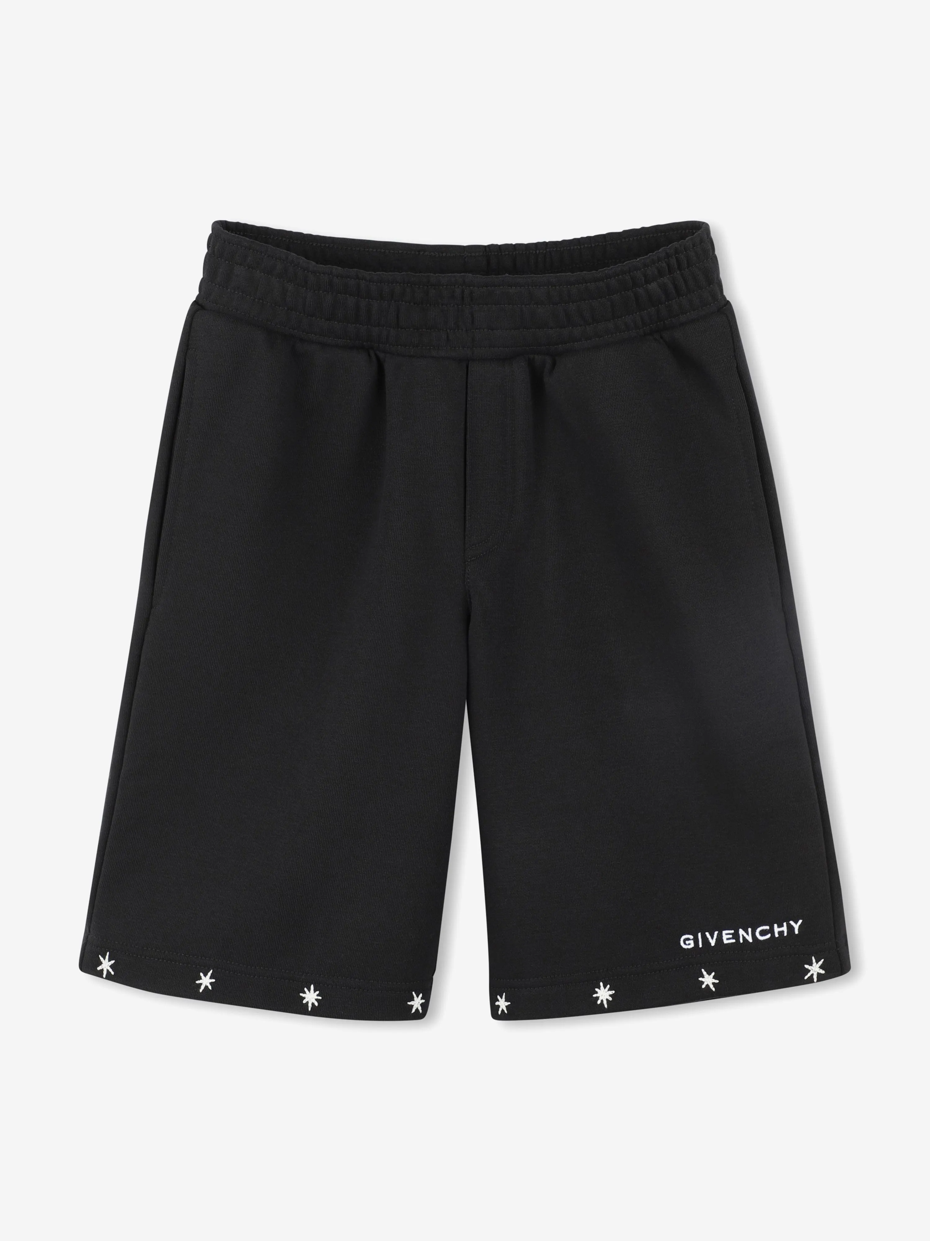 Jungen bestickte Logo Shorts in Schwarz