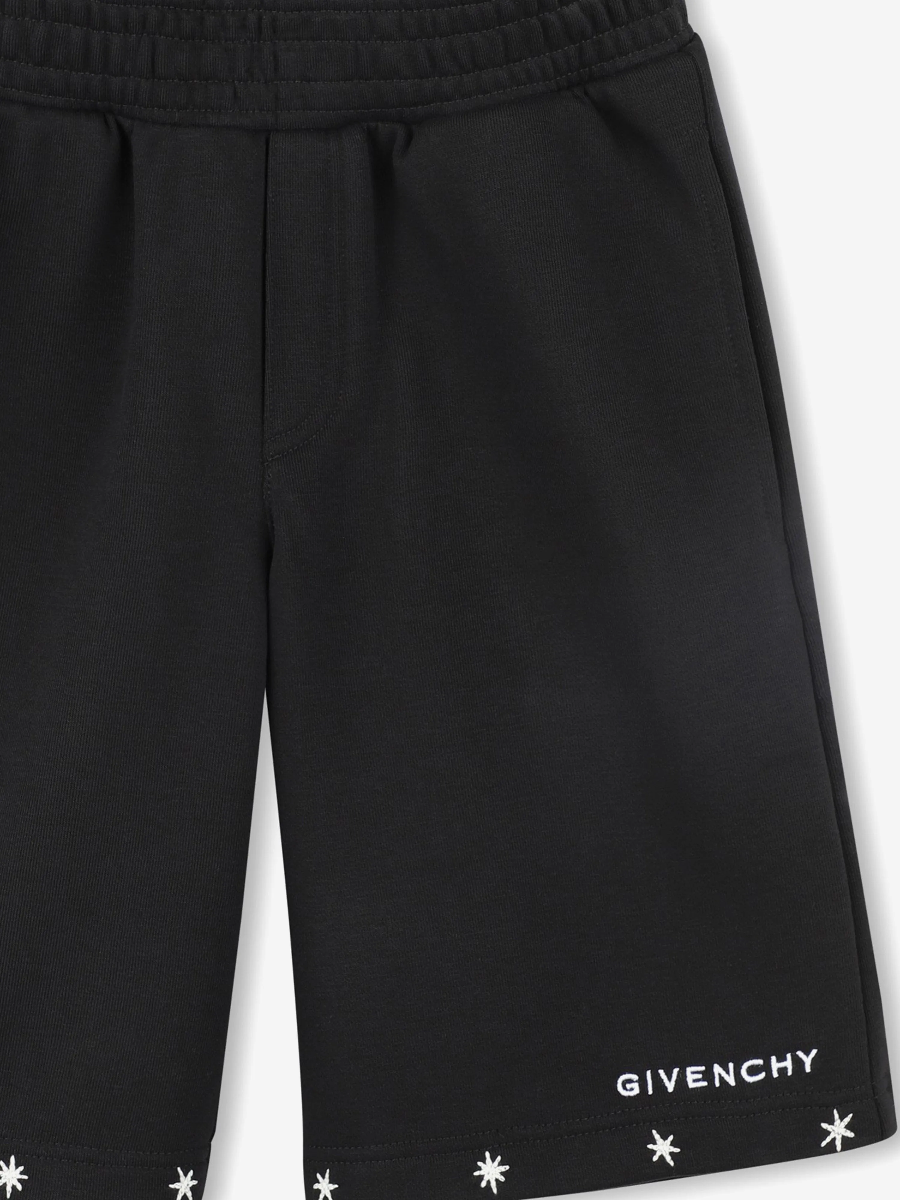 Jungen bestickte Logo Shorts in Schwarz