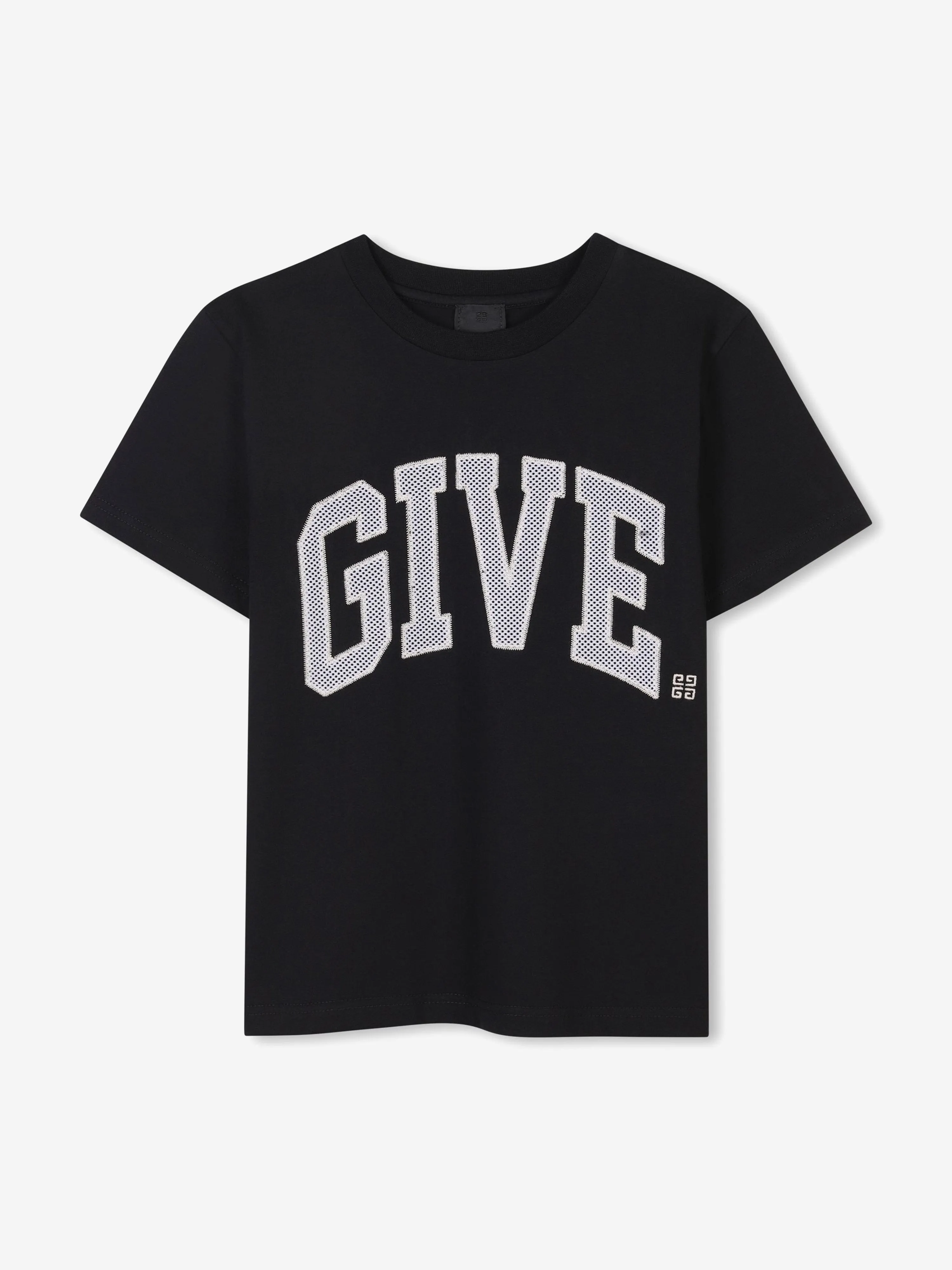 Jungen T-Shirt mit besticktem Logo in Schwarz