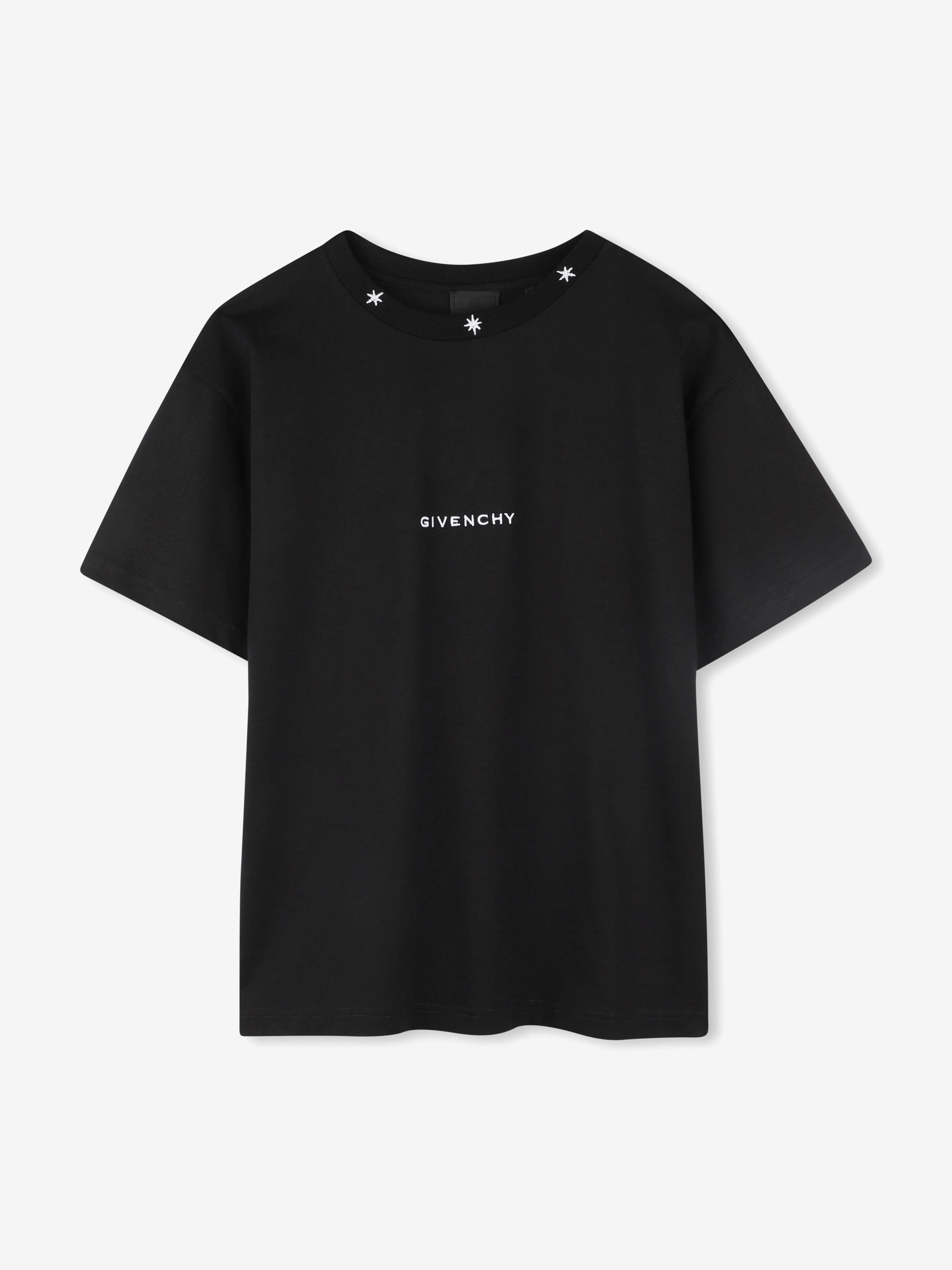 Jungen T-Shirt mit besticktem Logo in Schwarz