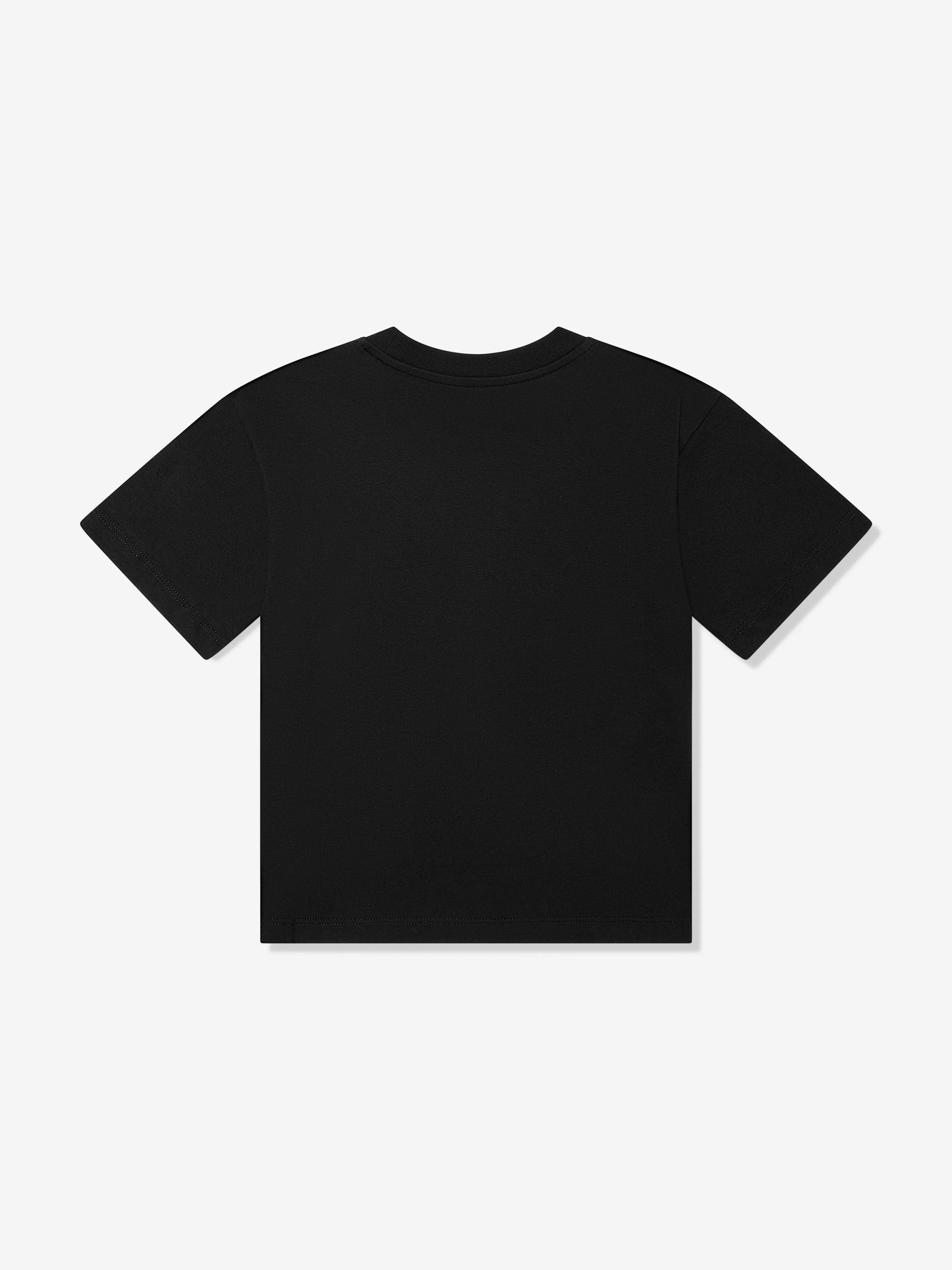Jungen T-Shirt mit besticktem Logo in Schwarz