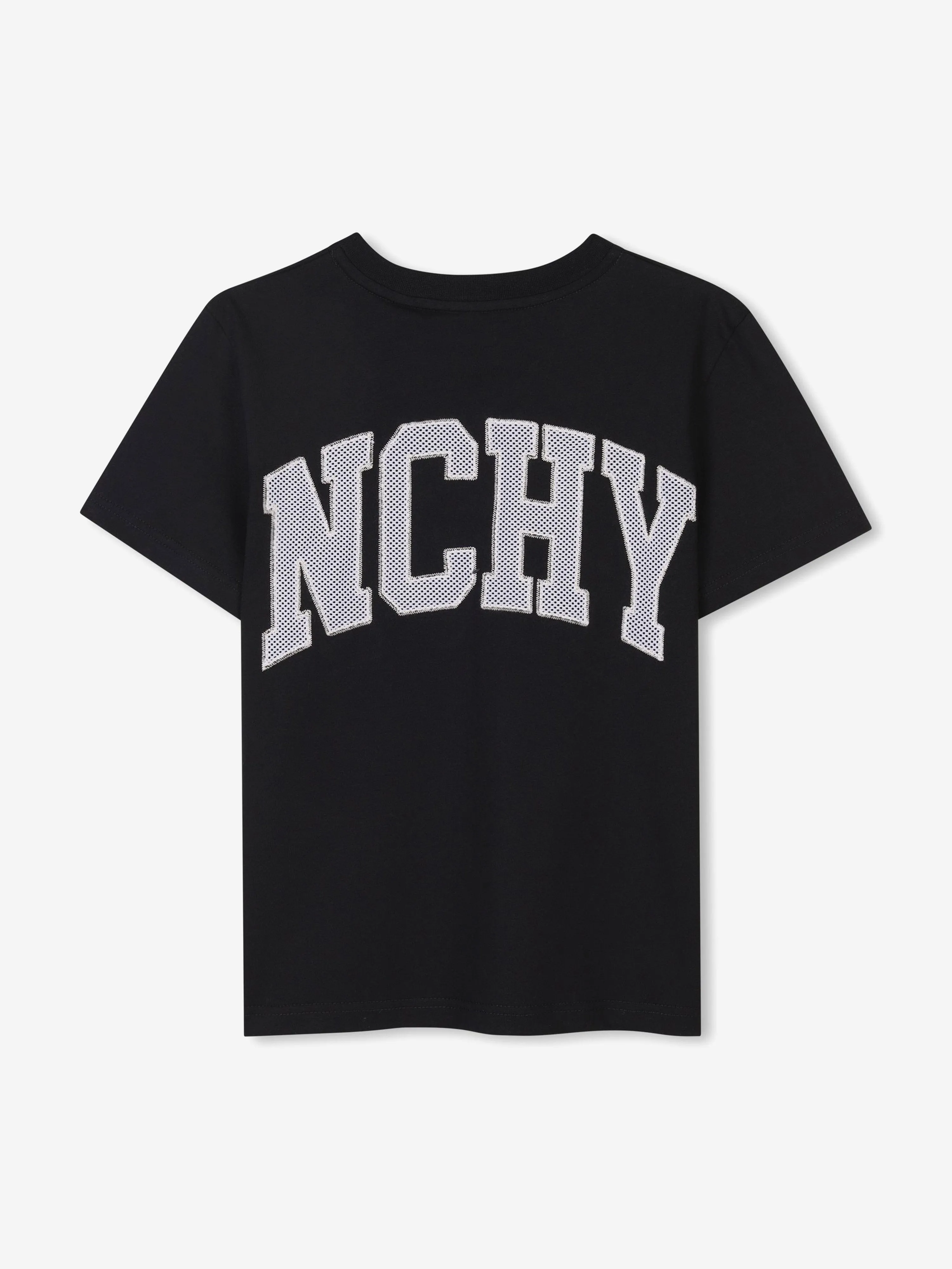 Jungen T-Shirt mit besticktem Logo in Schwarz