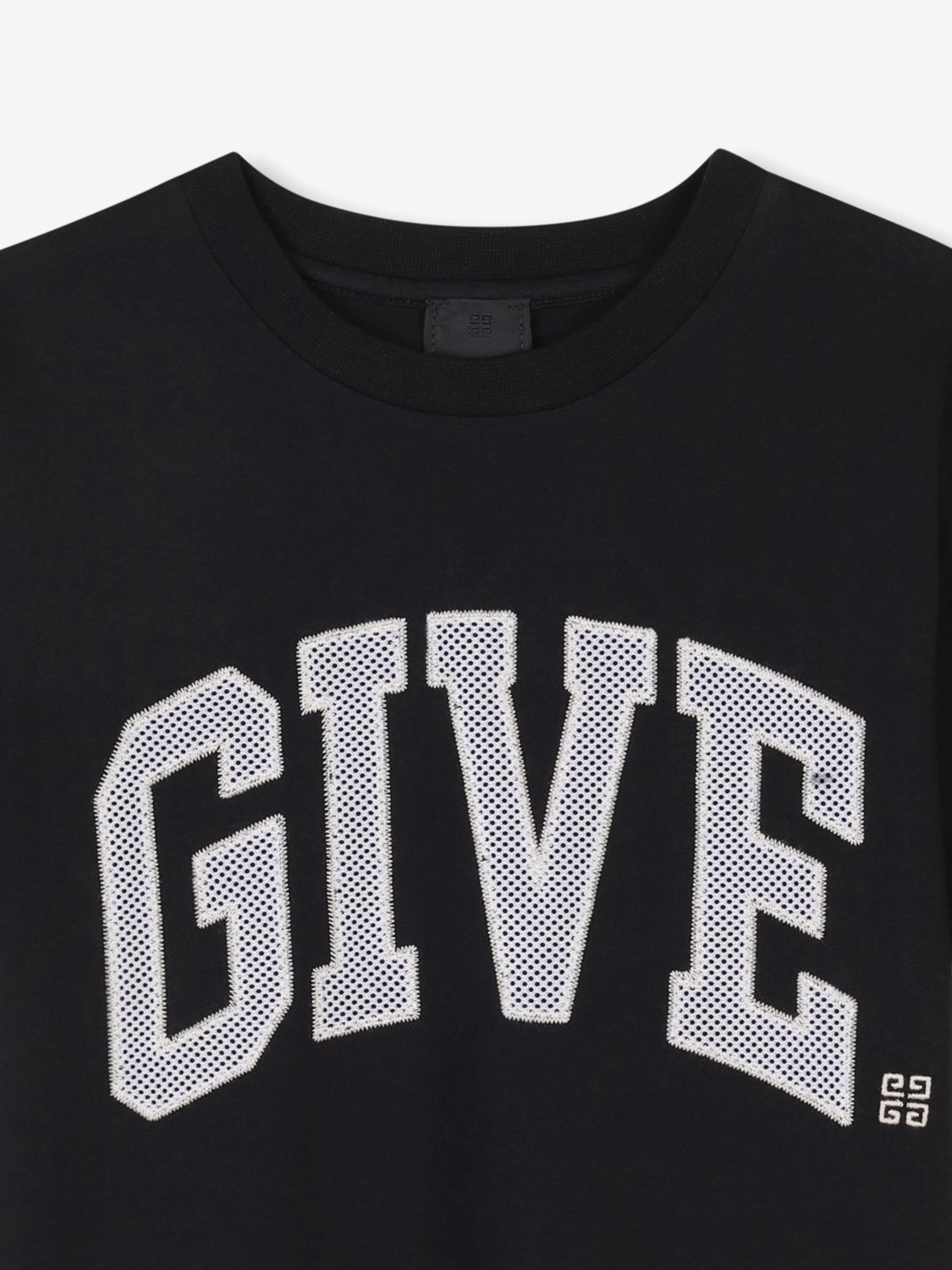 Jungen T-Shirt mit besticktem Logo in Schwarz