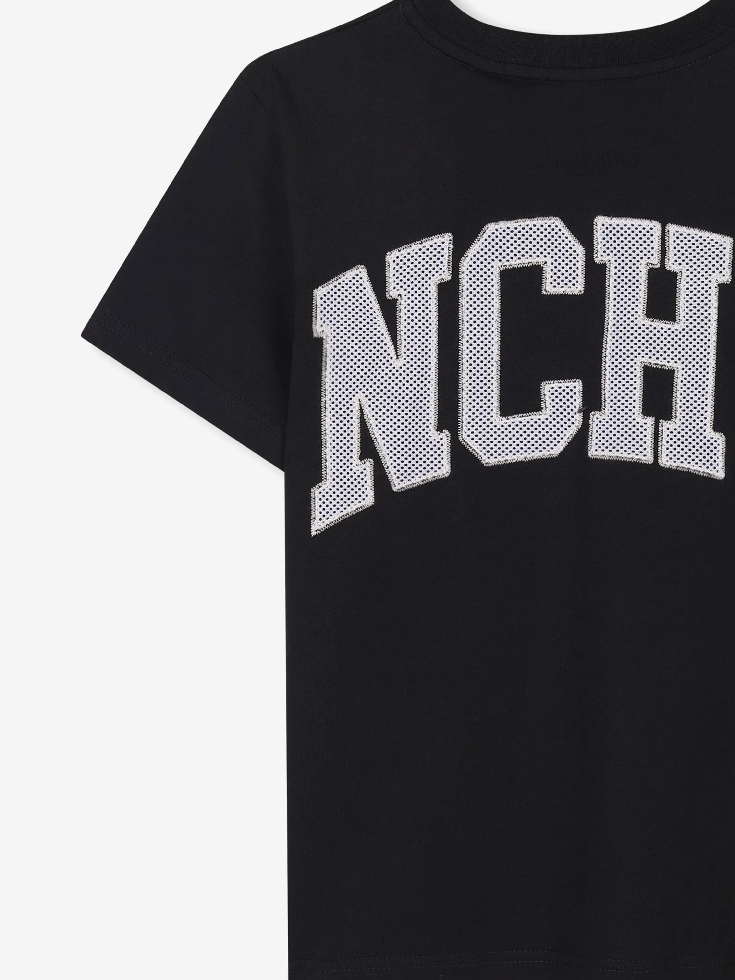 Jungen T-Shirt mit besticktem Logo in Schwarz