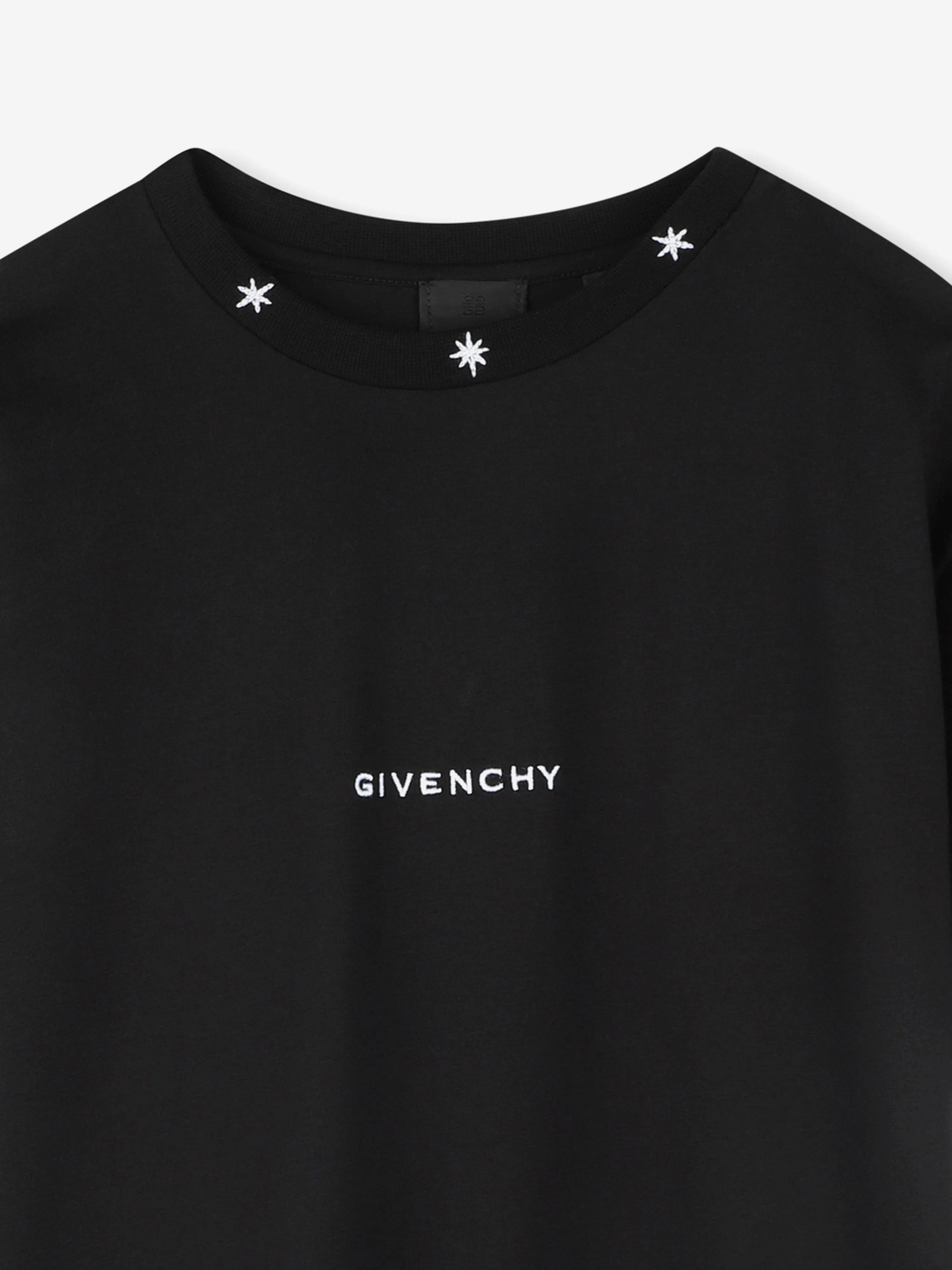 Jungen T-Shirt mit besticktem Logo in Schwarz