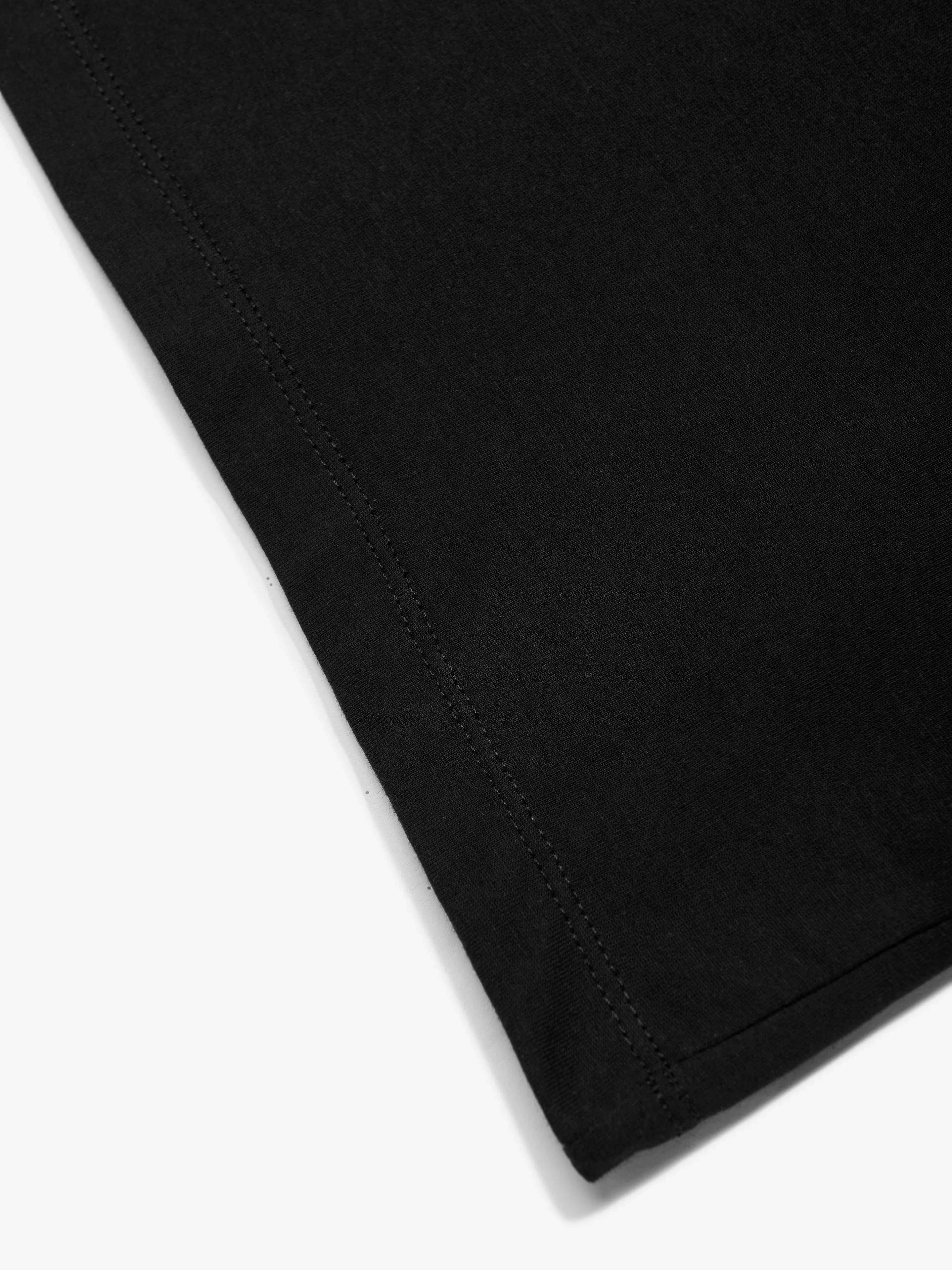 Jungen T-Shirt mit besticktem Logo in Schwarz