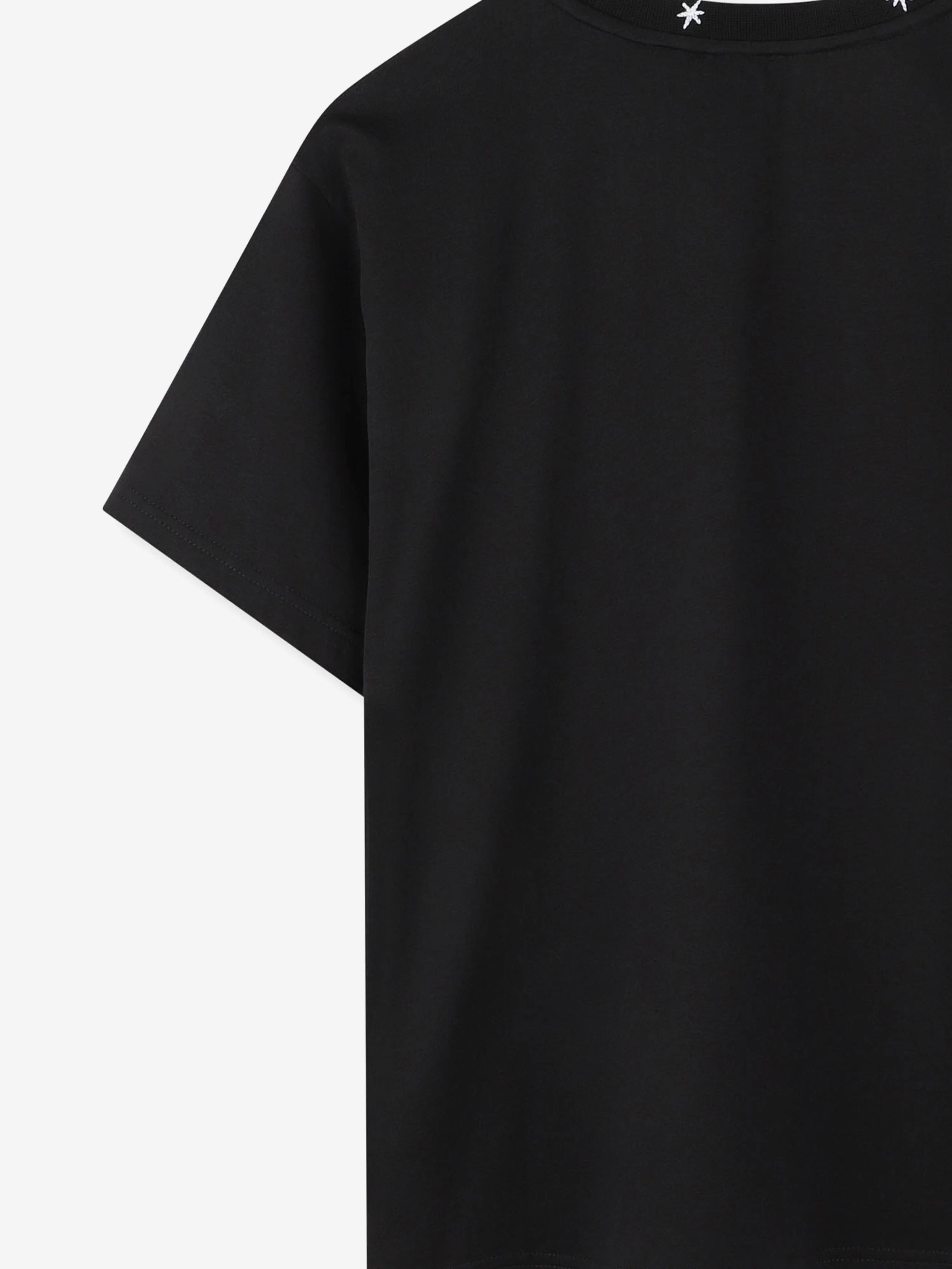 Jungen T-Shirt mit besticktem Logo in Schwarz