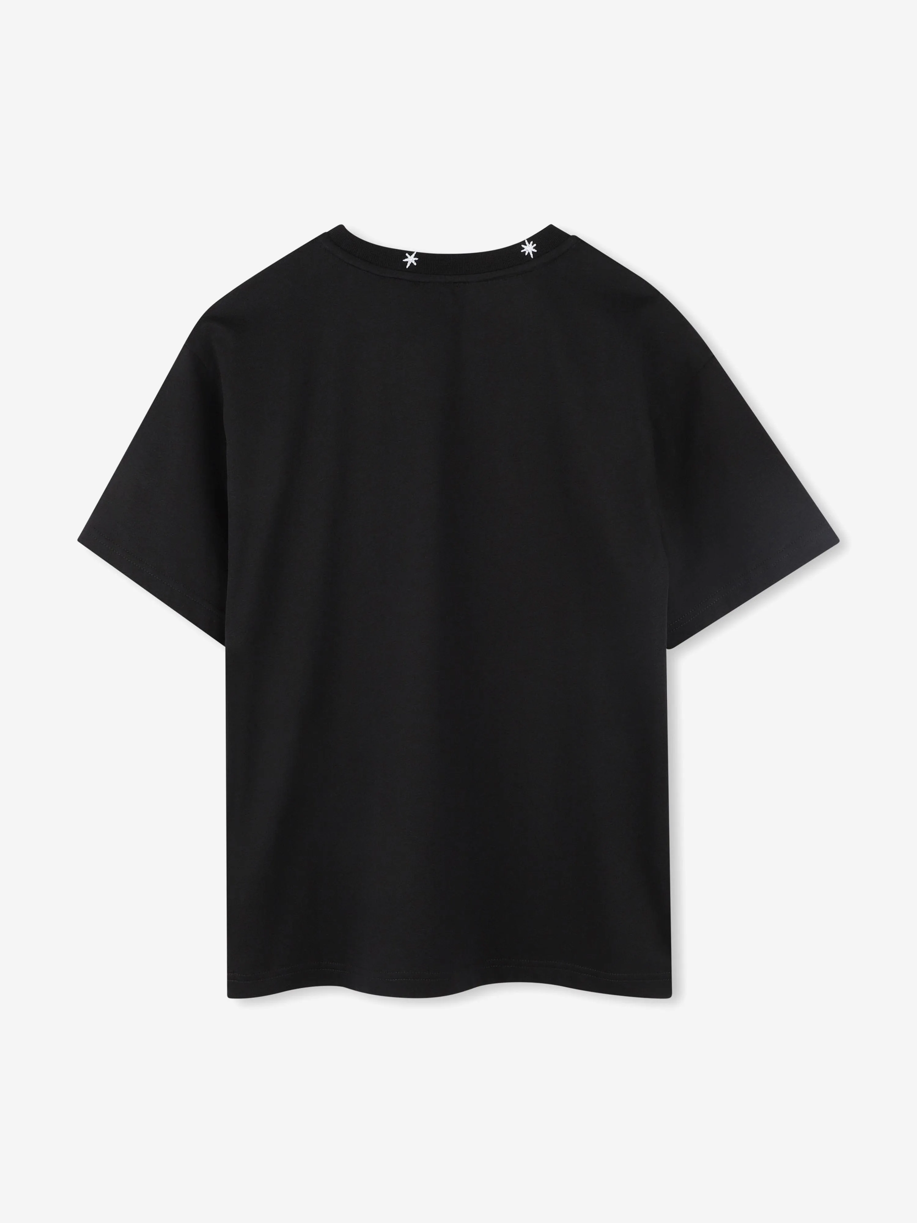 Jungen T-Shirt mit besticktem Logo in Schwarz