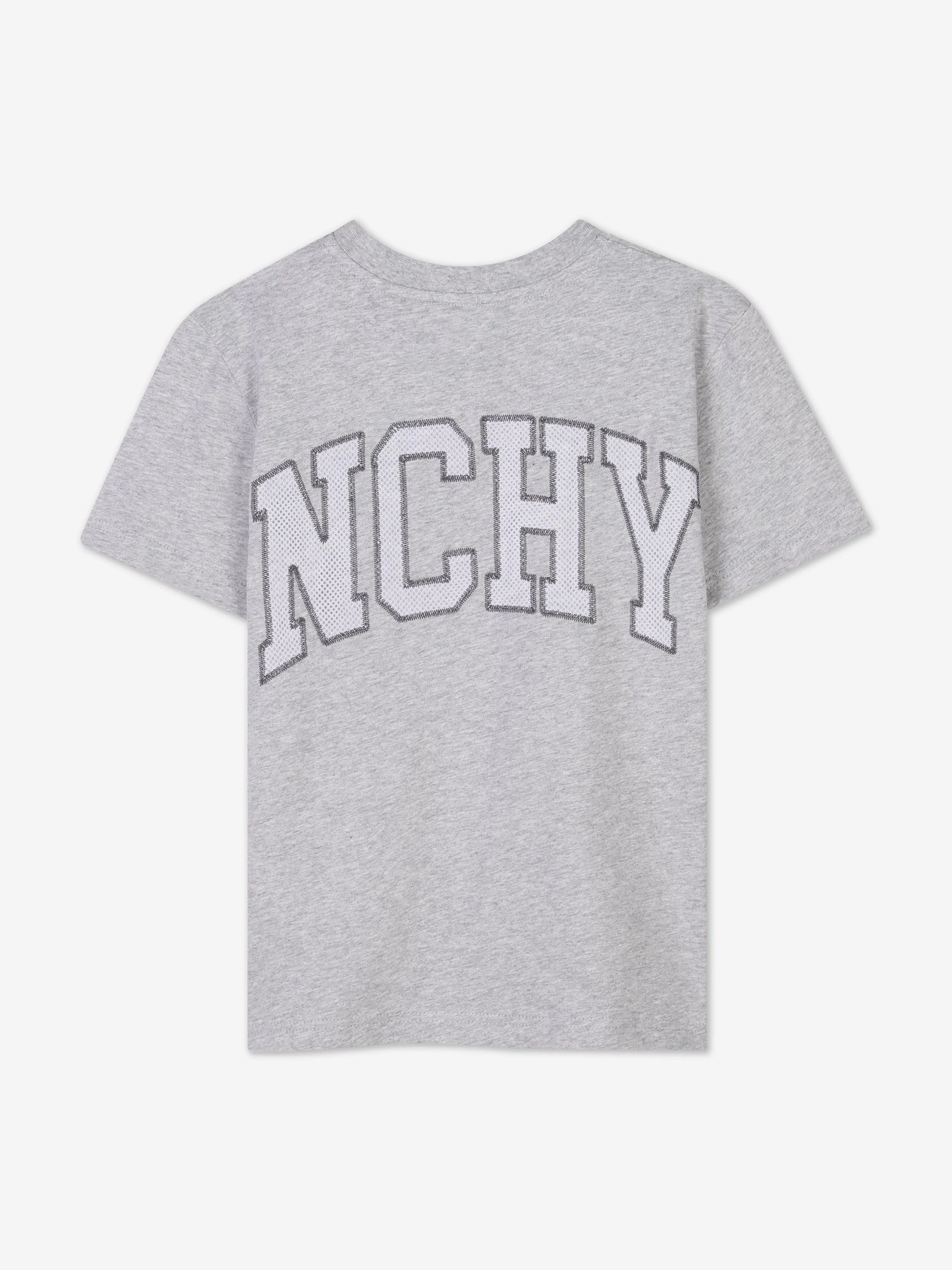 Graues T-Shirt für Jungen mit besticktem Logo