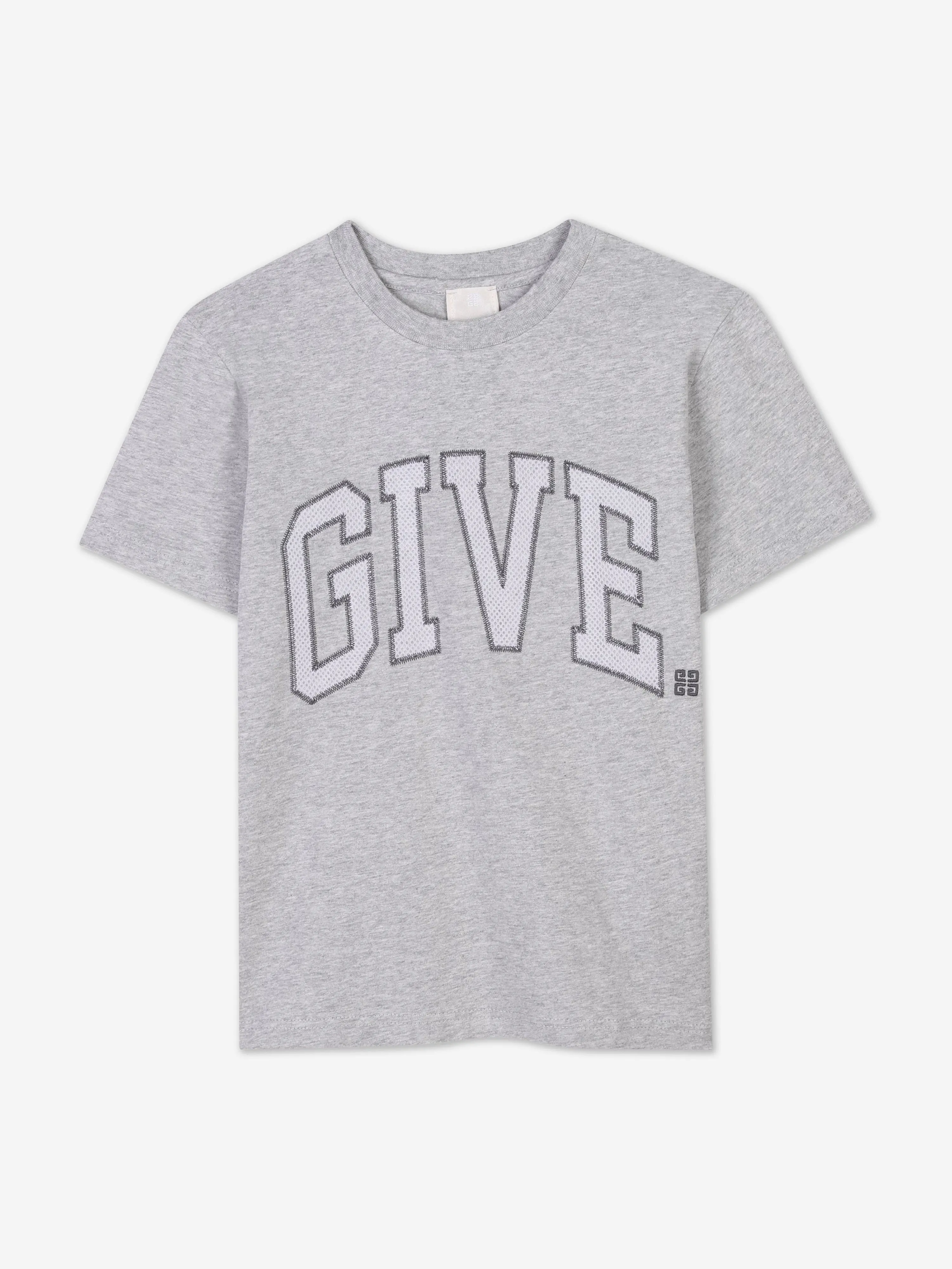 Graues T-Shirt für Jungen mit besticktem Logo