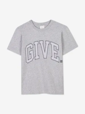 Graues T-Shirt für Jungen mit besticktem Logo