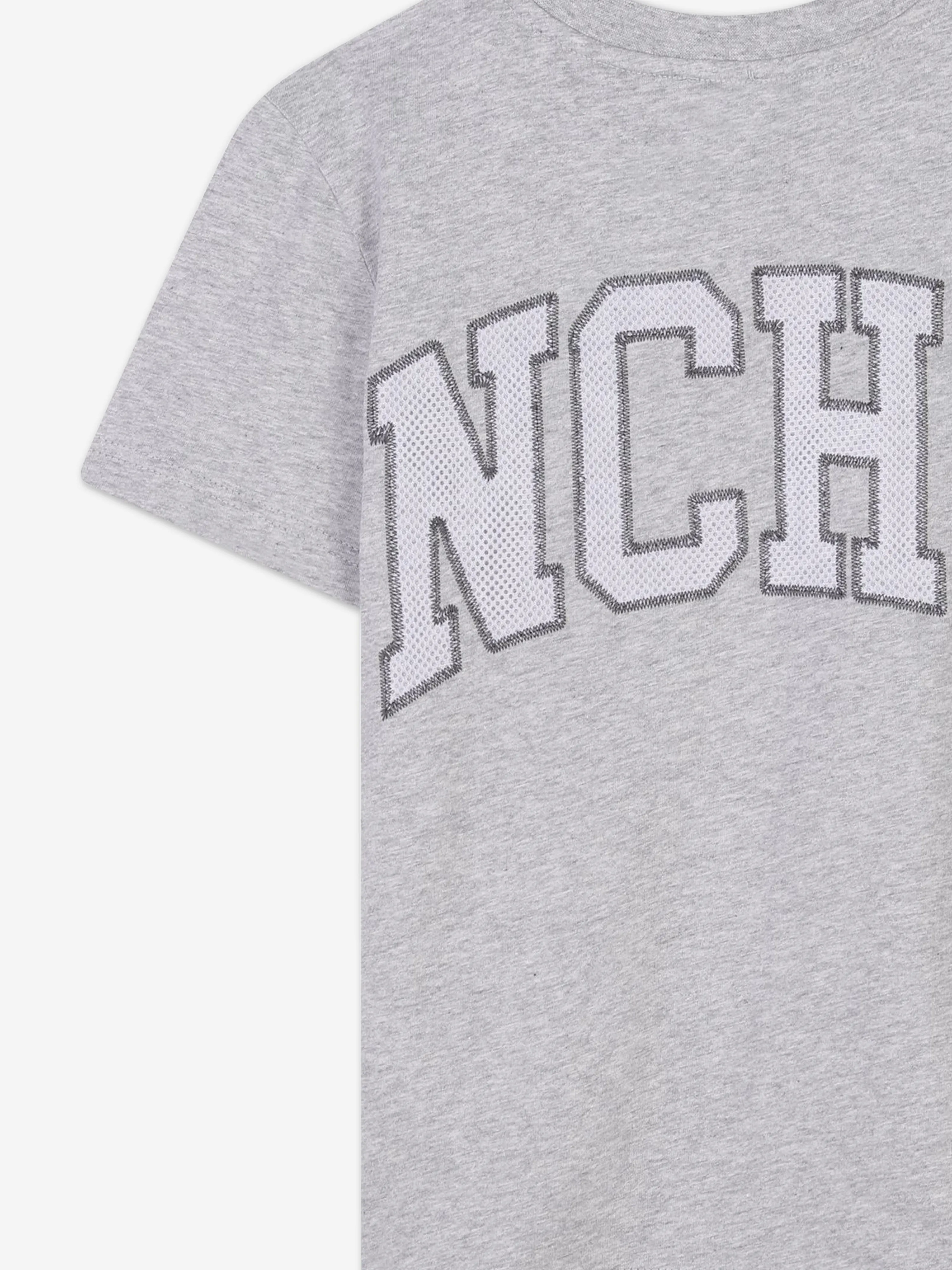Graues T-Shirt für Jungen mit besticktem Logo
