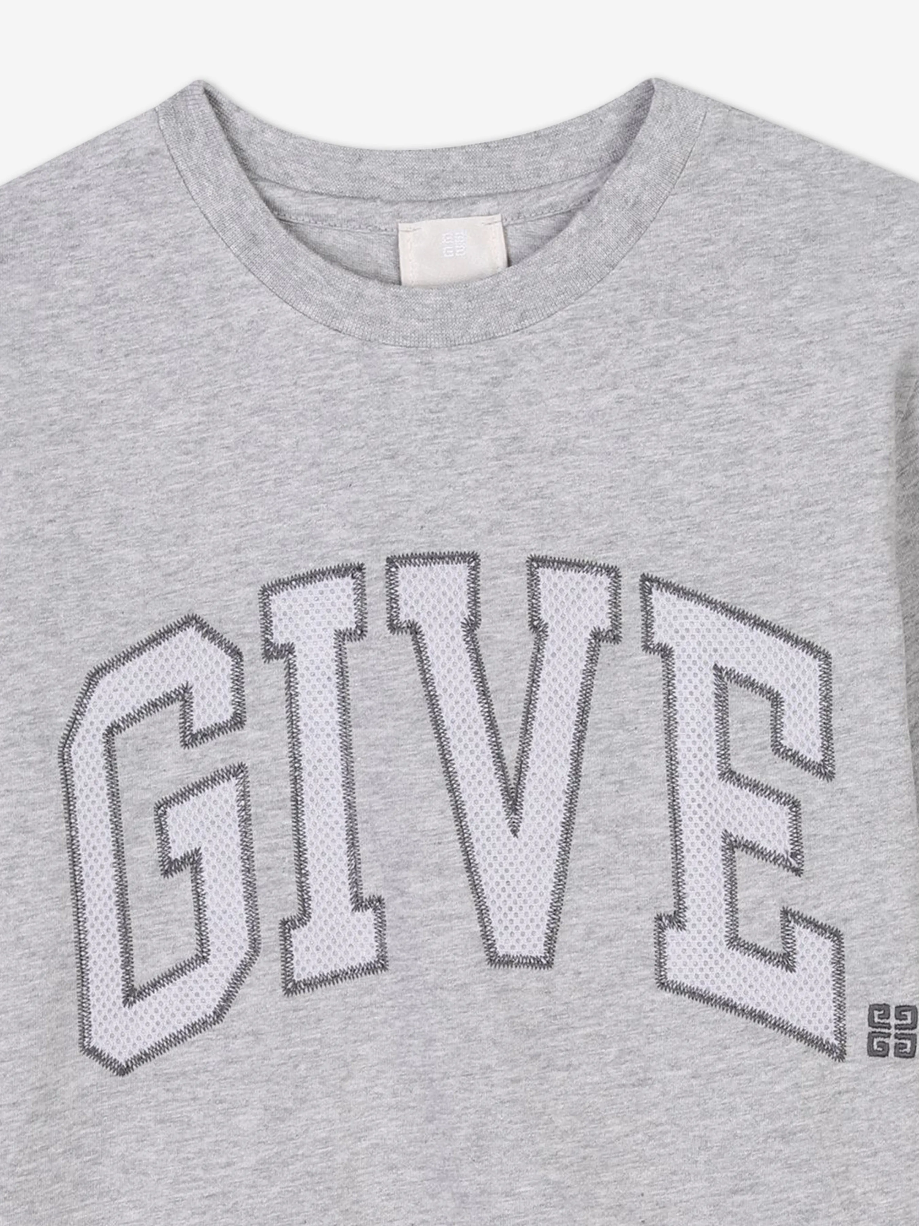 Graues T-Shirt für Jungen mit besticktem Logo