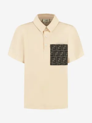 Boys FF Pocket Polo-Shirt in Beige