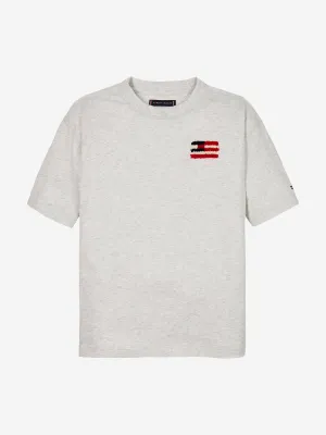 Boys Hilfiger Flag Besticktes T-Shirt in Grau