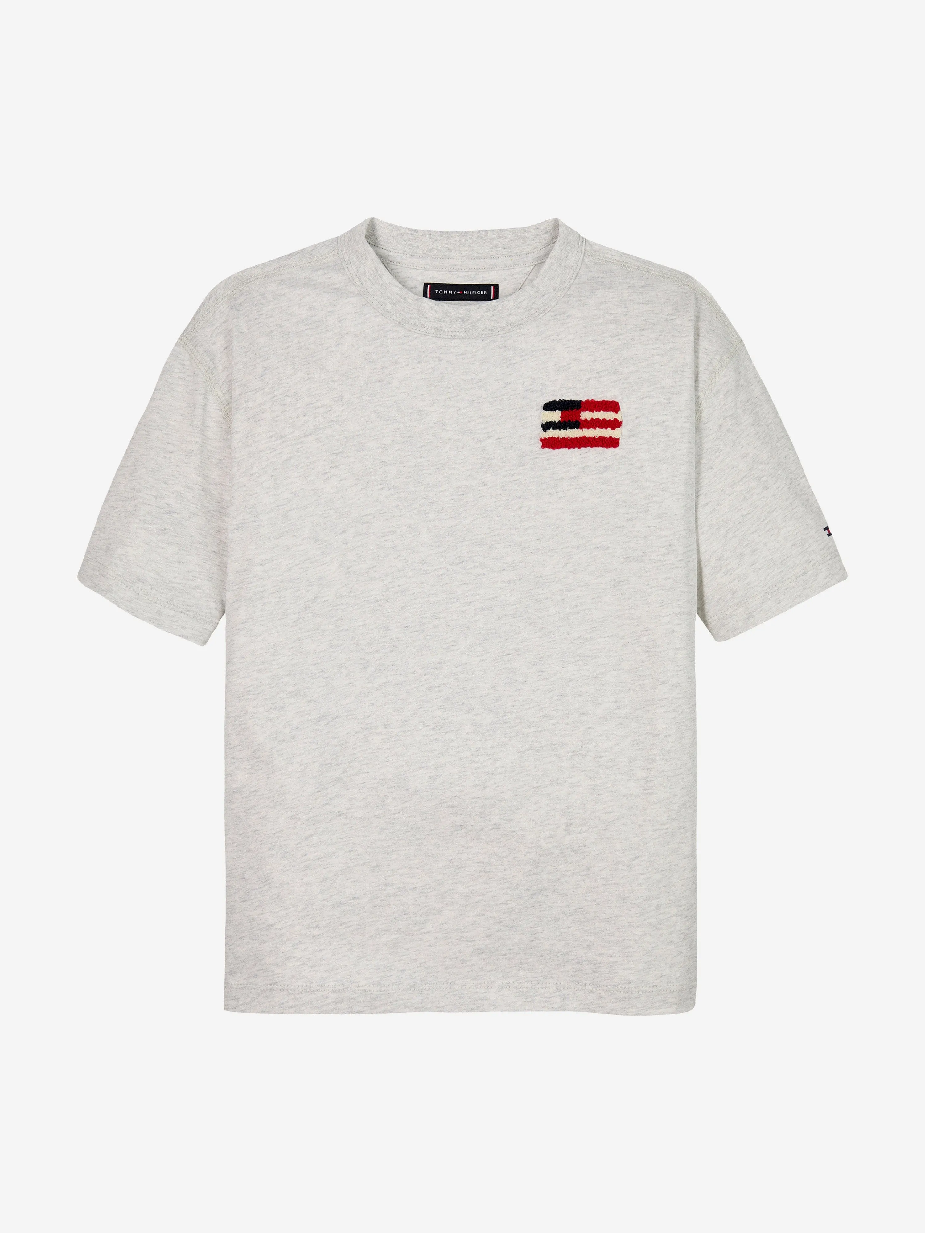 Boys Hilfiger Flag Besticktes T-Shirt in Grau