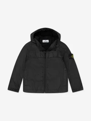Jungen Kapuzen-Jacke mit Reißverschluss in Schwarz