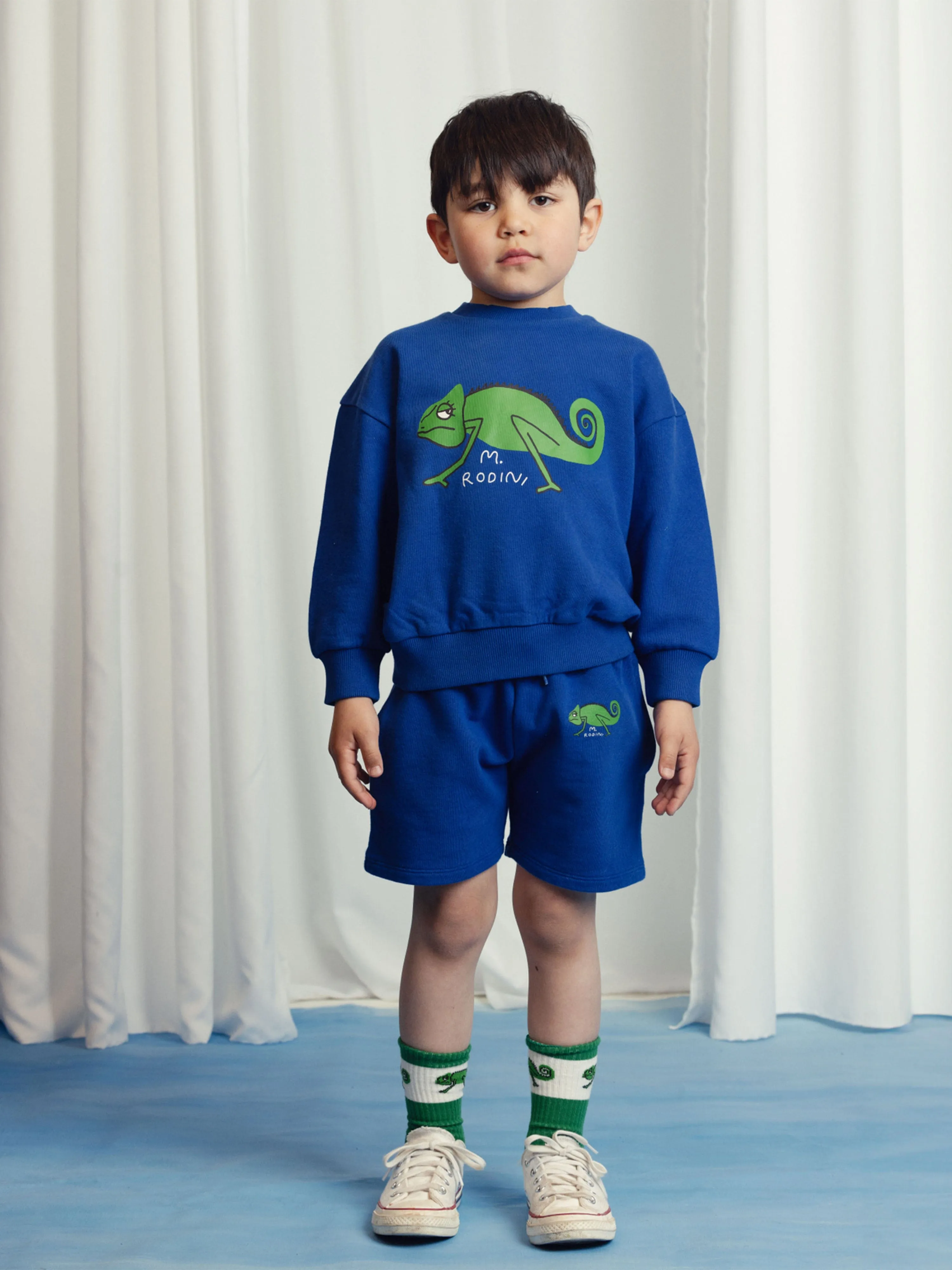 Jungen Echsen-Schweiß Shorts in Blau